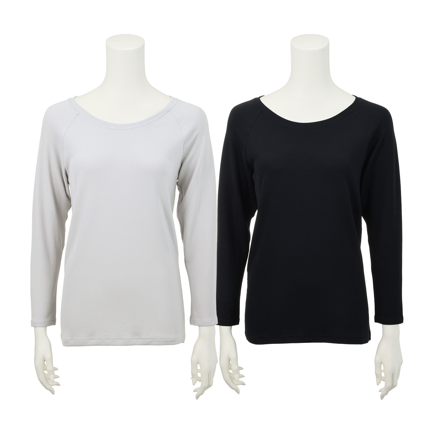 ブリーズドライ 汗ムレ対策　吸放湿 快適さらさら ラグランスリーブ 八分袖インナー２色セット