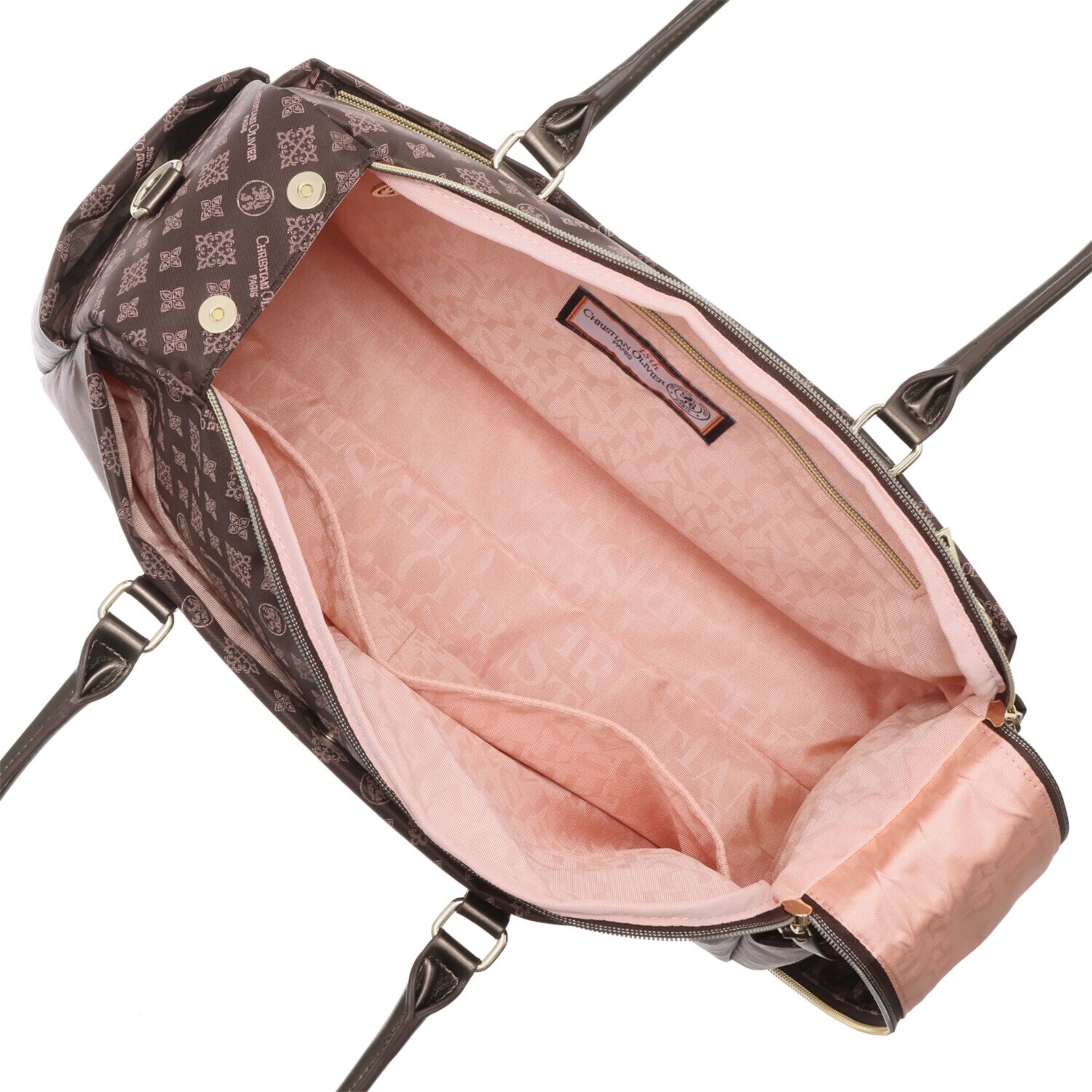 クリスチャン　オリビエ はっ水ジャガード 片手で簡単開閉！ ２ウェイボストンバッグ 