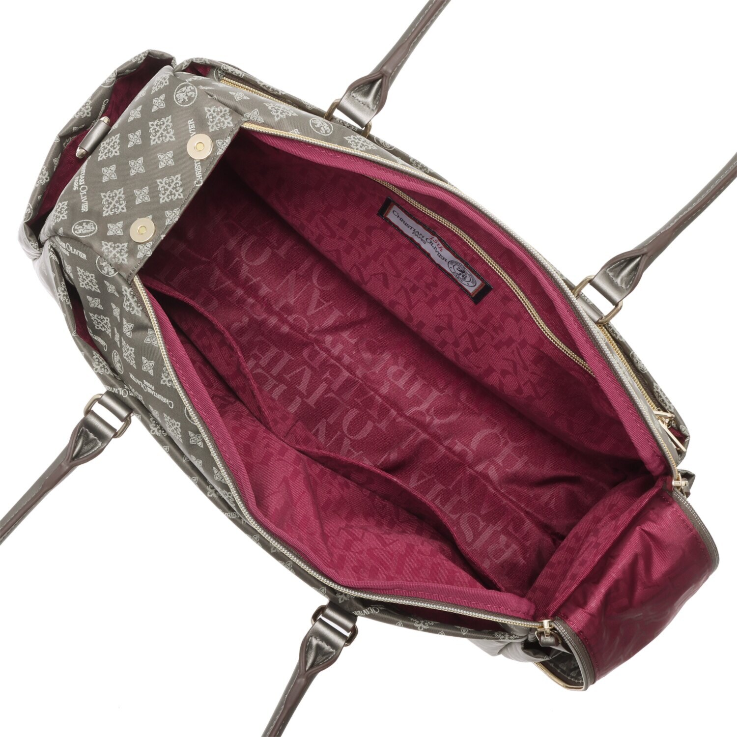 クリスチャン　オリビエ はっ水ジャガード 片手で簡単開閉！ ２ウェイボストンバッグ 