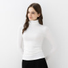 美人工房 やさしくボディにフィット モダール混リブ タートルネック 長袖インナー