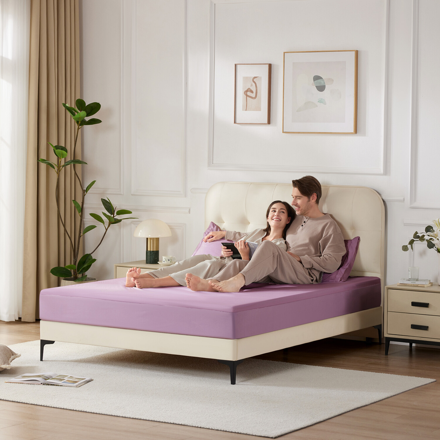 セーブユアベッド コットンブレンド 防水・防ダニ マットレスプロテクター ＜クイーン＞ 