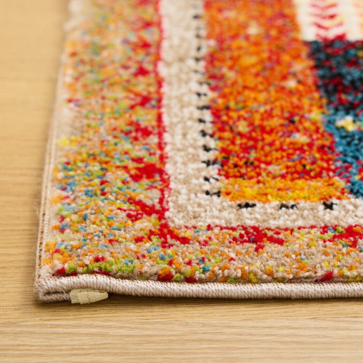 トルコ製　ウィルトン織 ギャベ柄　マット ノマドタイル ＜６０×９０ｃｍ＞