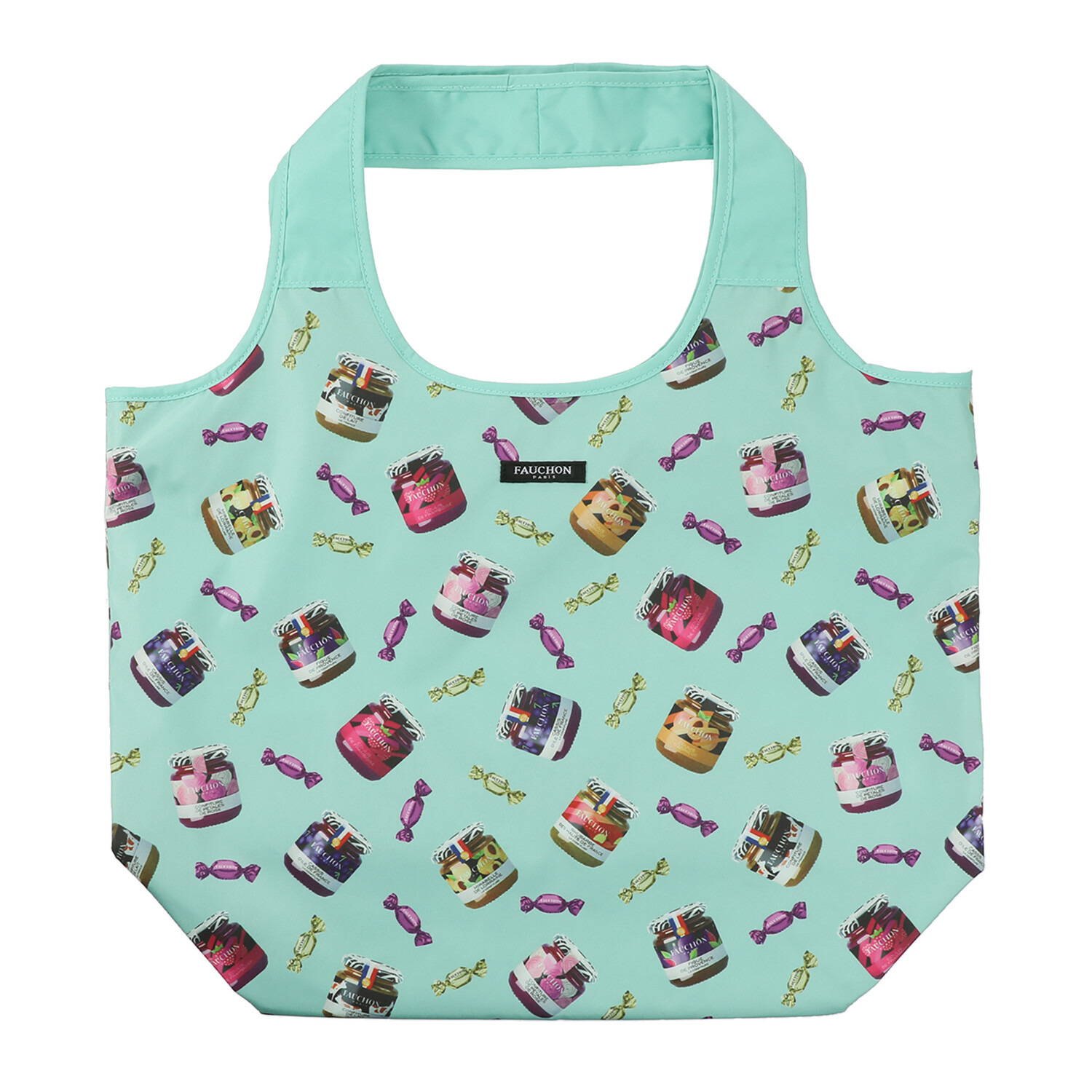 フォション 便利な底板付き はっ水加工プリント生地 ポケッタブルマイバッグ