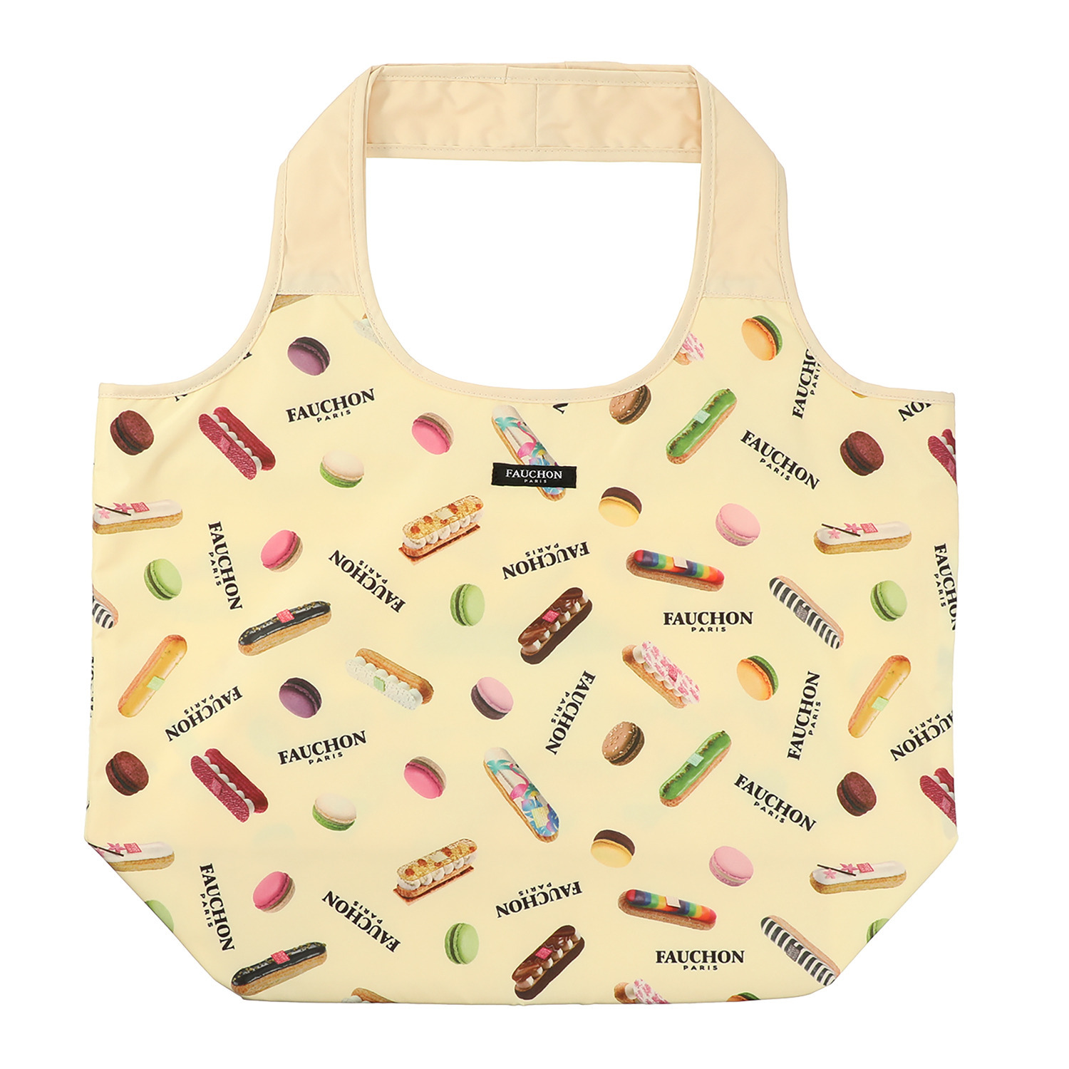 フォション 便利な底板付き はっ水加工プリント生地 ポケッタブルマイバッグ