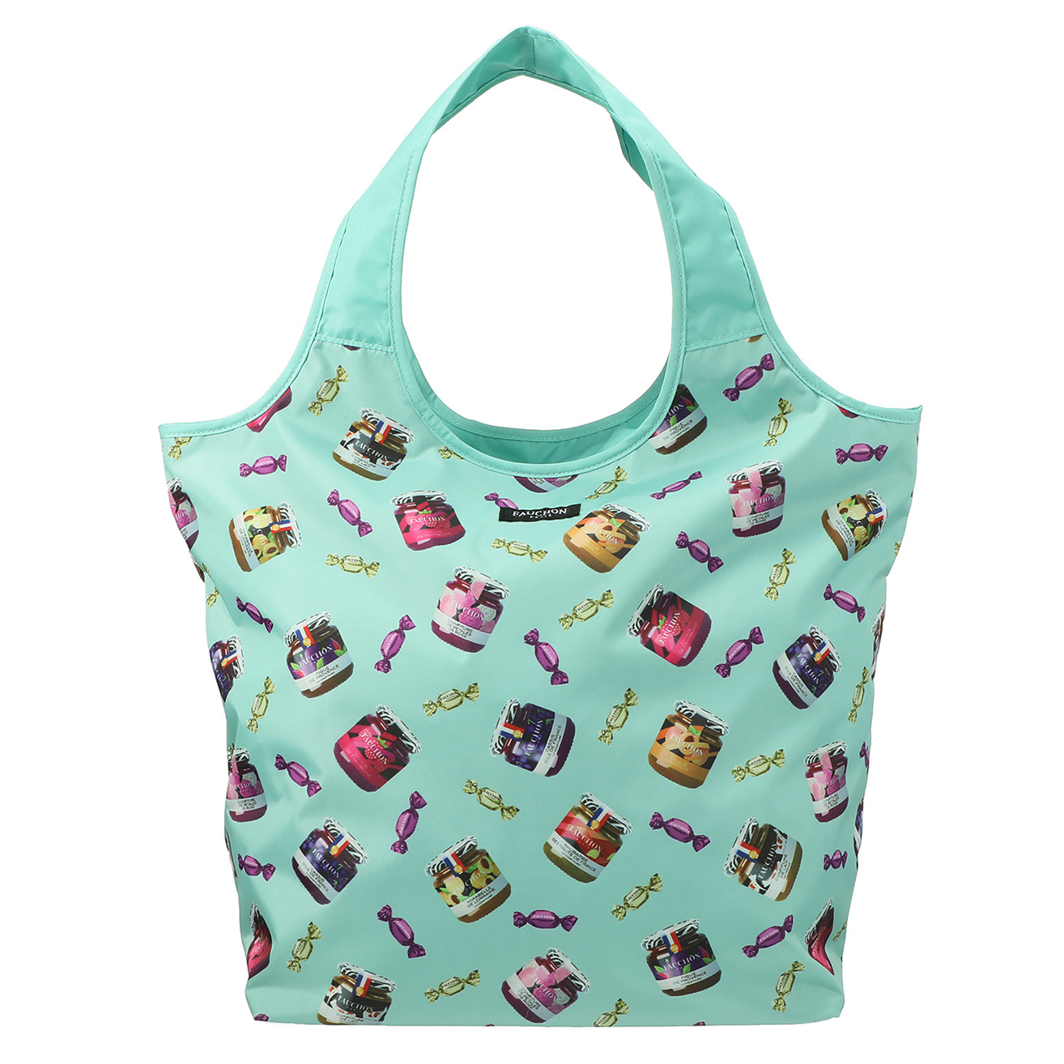 フォション 便利な底板付き はっ水加工プリント生地 ポケッタブルマイバッグ