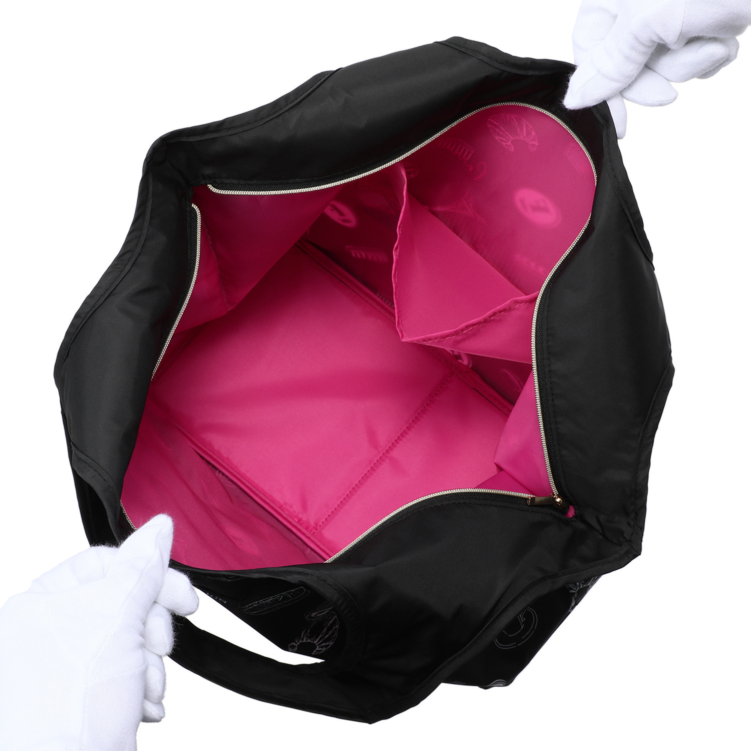 フォション 便利な底板付き はっ水加工プリント生地 ポケッタブルマイバッグ