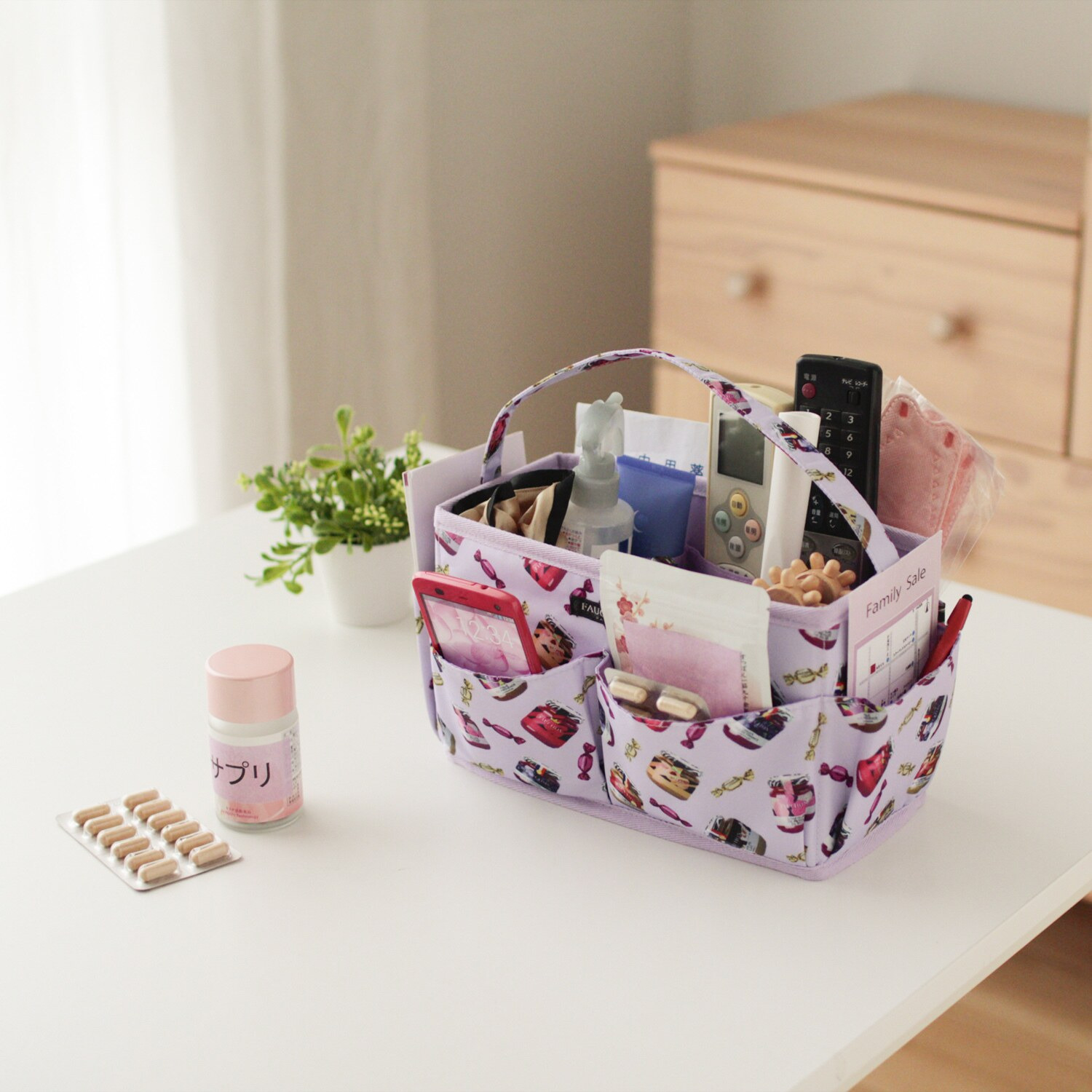 フォション プリント柄 折り畳みコスメボックス