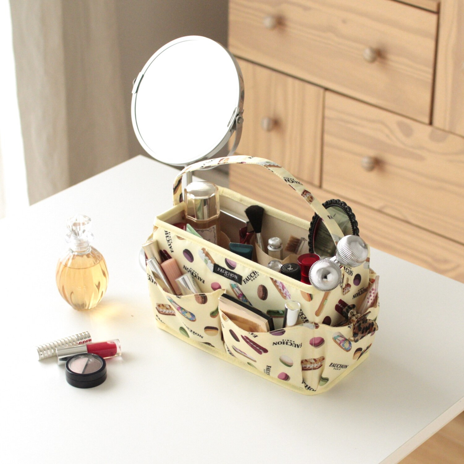 フォション プリント柄 折り畳みコスメボックス