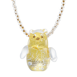 イチグラス ガラス フクロウモティーフ ロングペンダント