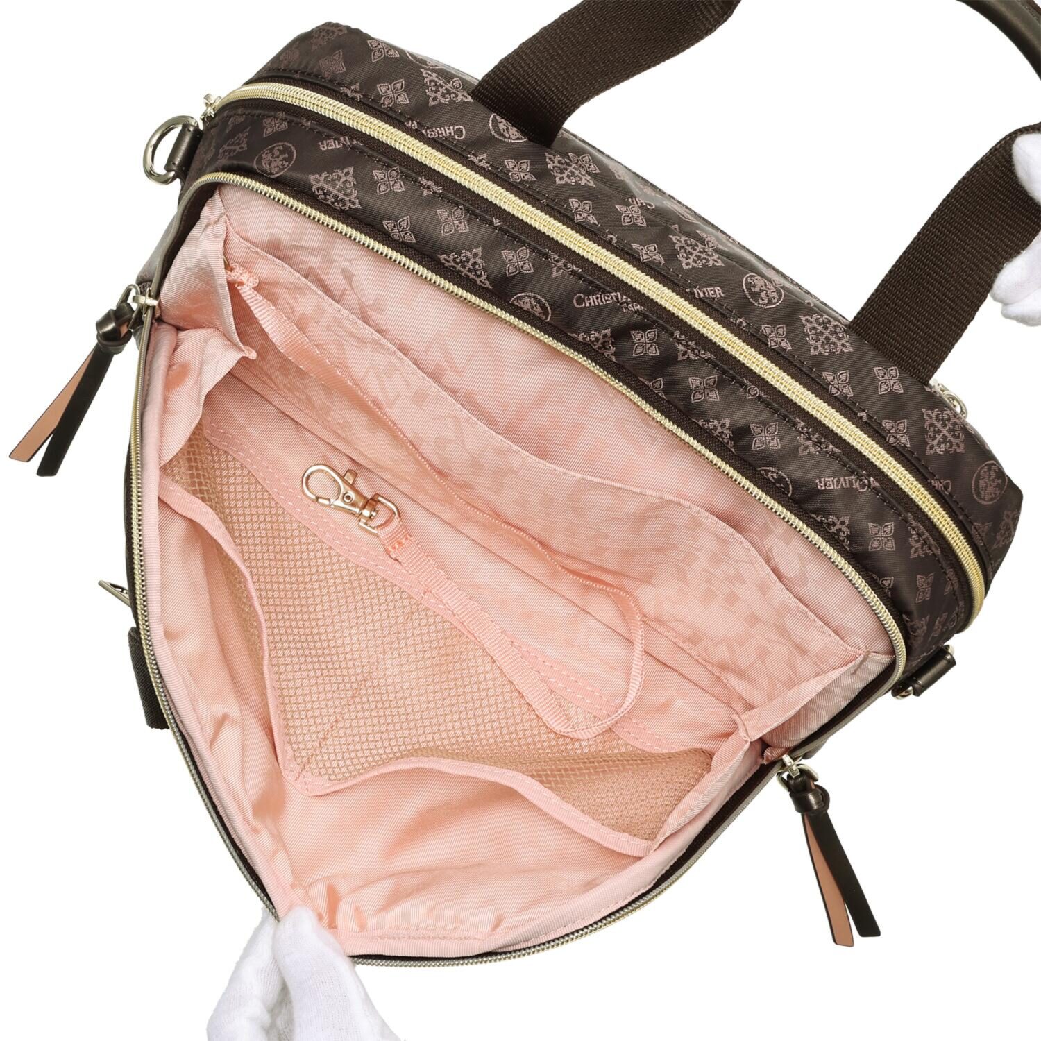 クリスチャン　オリビエ はっ水ジャガード ２ウェイボストンバッグ ＜縦段式カード入れ仕様＞ 