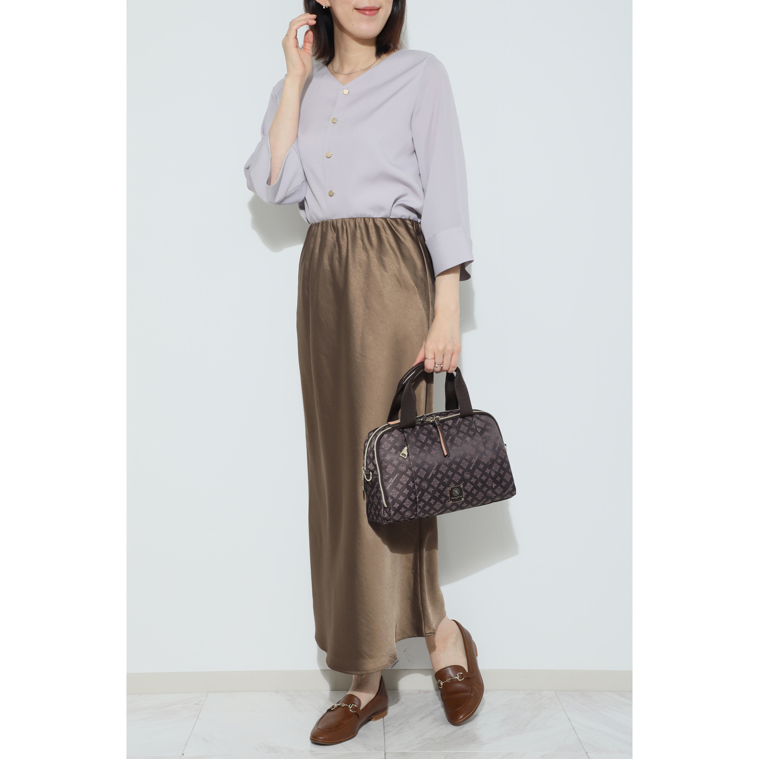 クリスチャン　オリビエ はっ水ジャガード ２ウェイボストンバッグ ＜縦段式カード入れ仕様＞ 