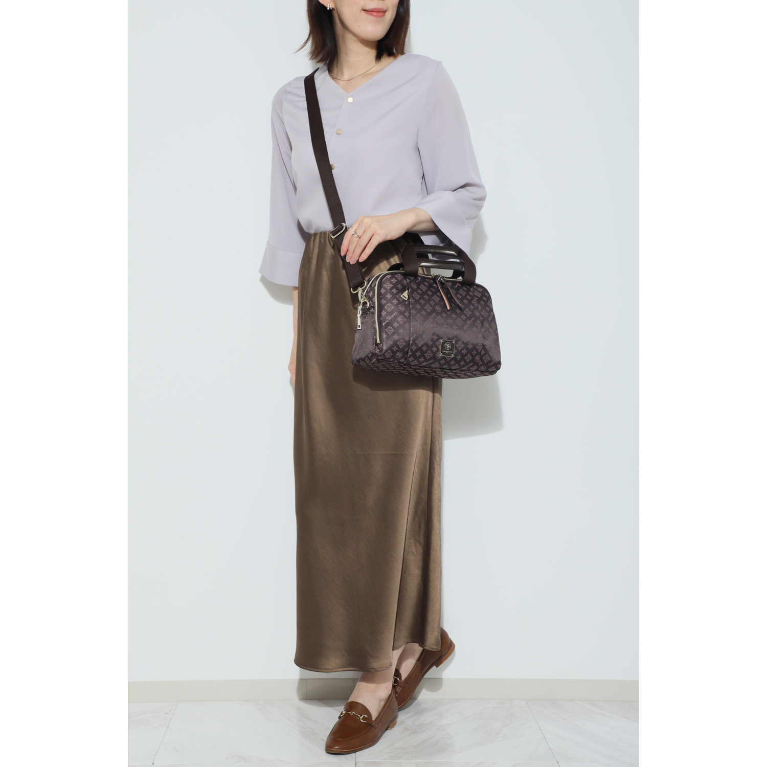 クリスチャン　オリビエ はっ水ジャガード ２ウェイボストンバッグ ＜縦段式カード入れ仕様＞ 