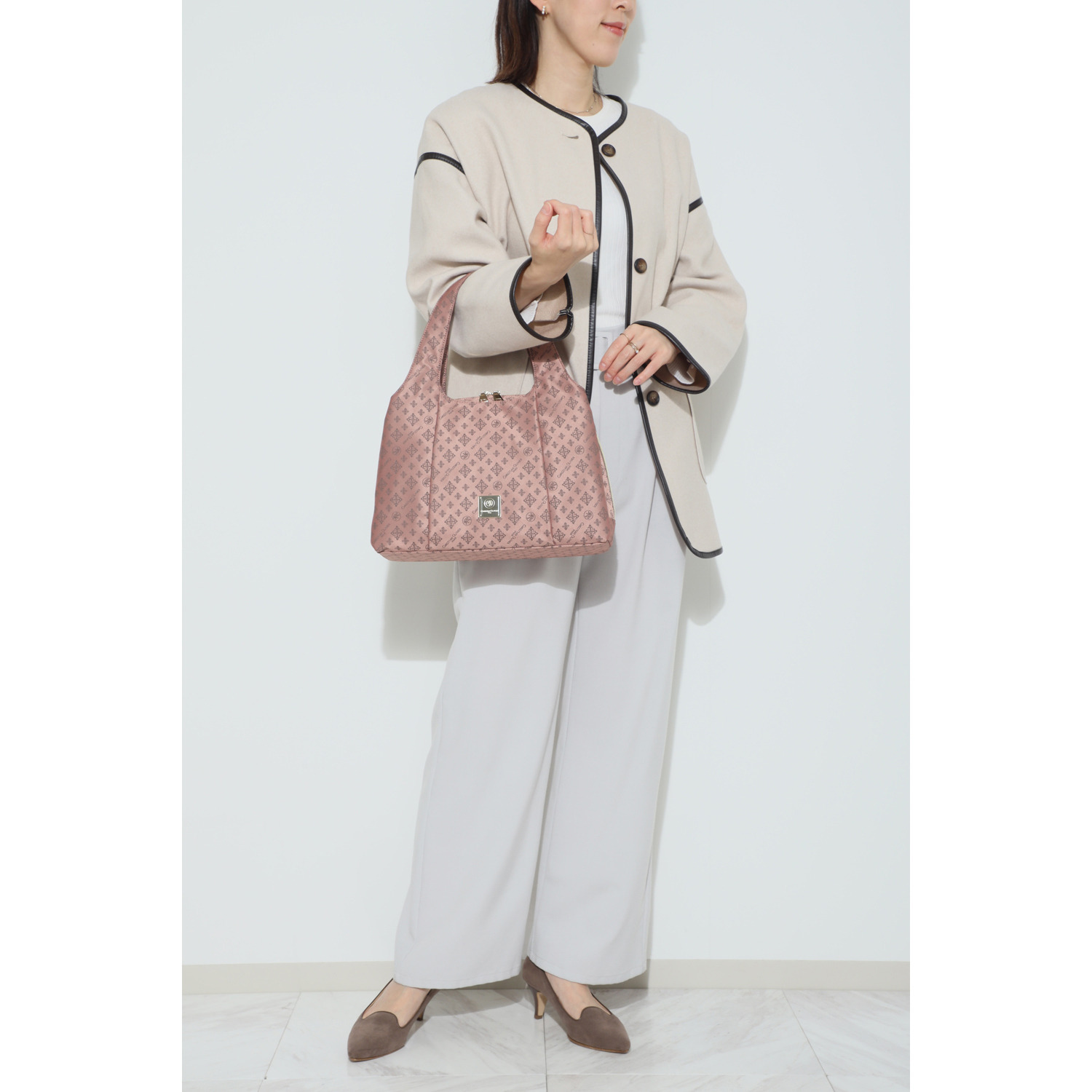 クリスチャン　オリビエ はっ水ジャガード 三層構造 くり手トートバッグ