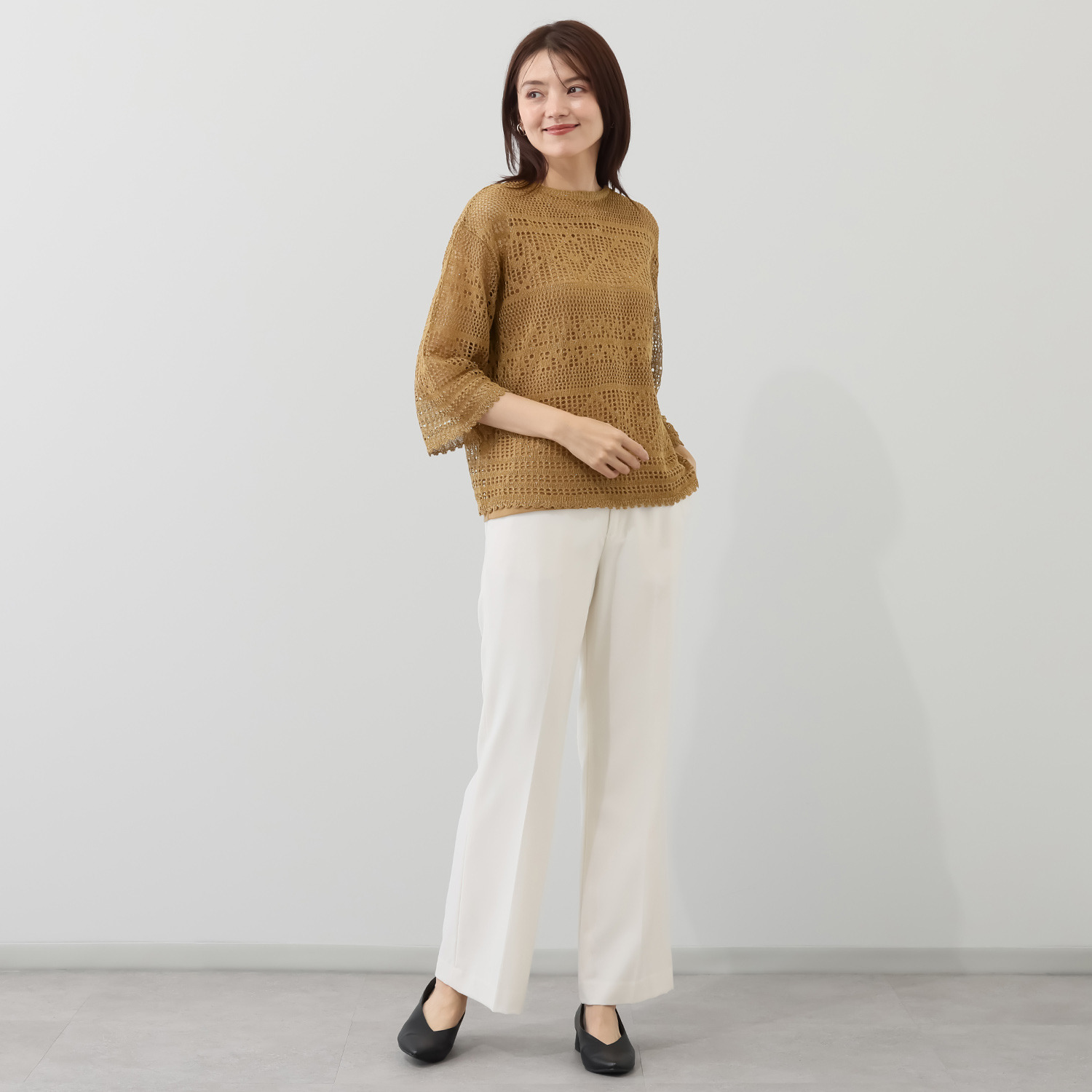 タマミ　ワタナベ メッシュニット プルオーバー＆ インナータンクトップ “レディースターダスト”