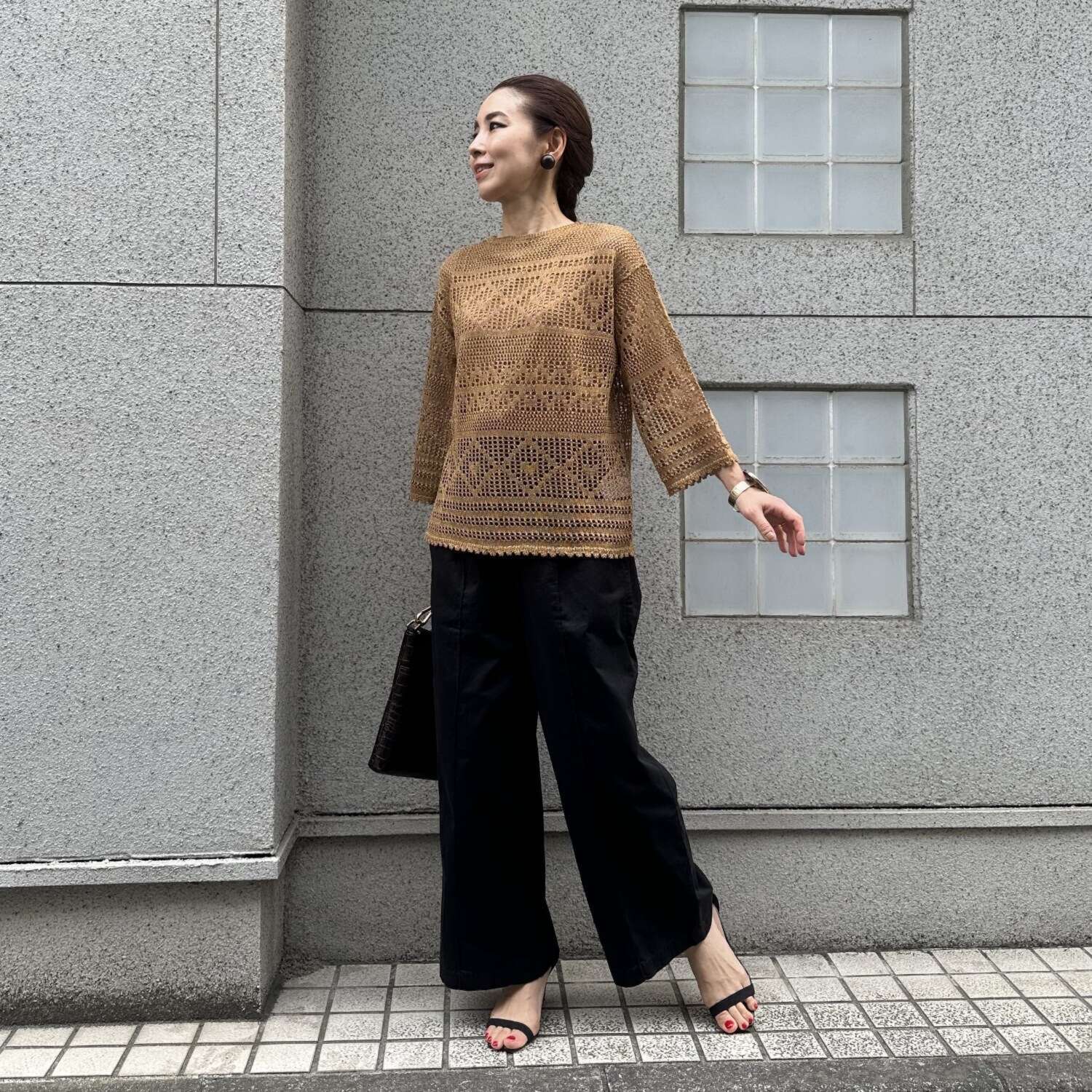 タマミ　ワタナベ メッシュニット プルオーバー＆ インナータンクトップ “レディースターダスト”