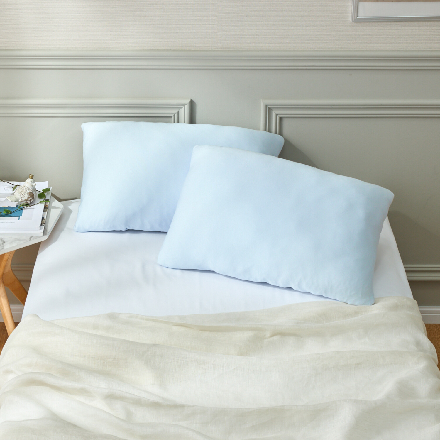 ｎｉｓｈｉｋａｗａ　西川 タテにもヨコにも伸びる 抗菌・消臭 コットンレーヨン のびのびピローシーツ 同色　２枚セット