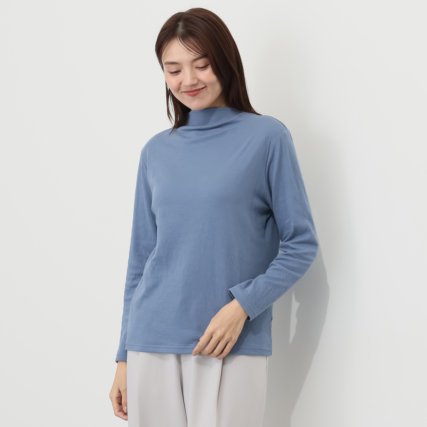 ココンライフ　ドゥ コットン１００％ ガーゼ接結生地使用 ふんわり軽やか ボトルネックプルオーバー