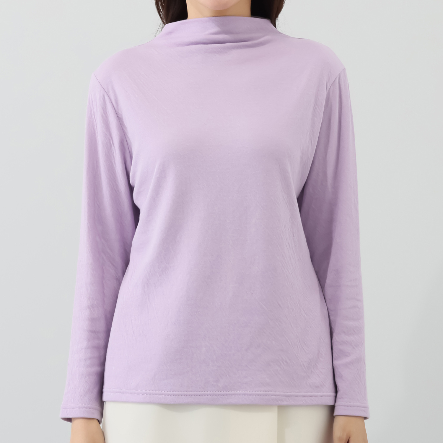 ココンライフ　ドゥ コットン１００％ ガーゼ接結生地使用 ふんわり軽やか ボトルネックプルオーバー