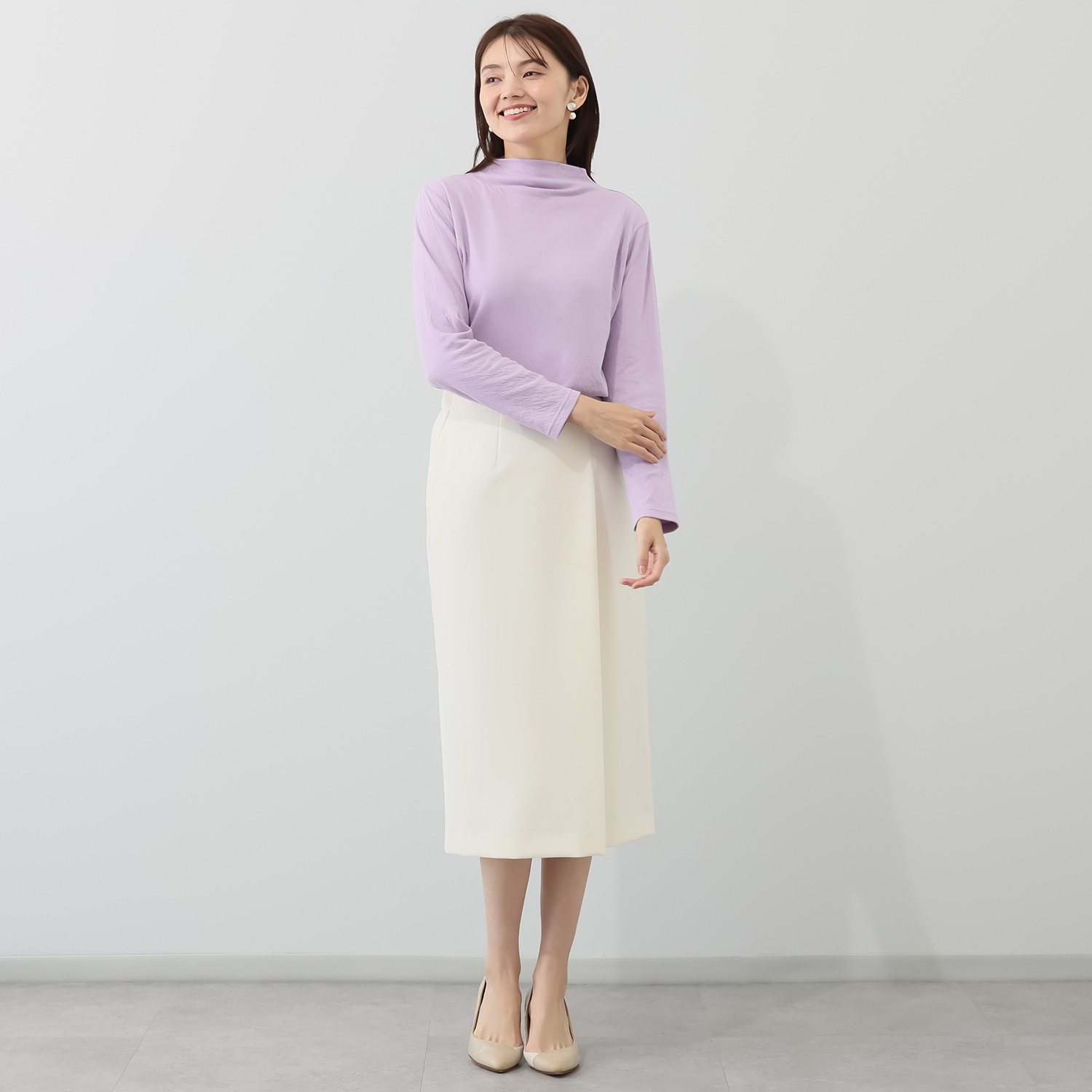 ココンライフ　ドゥ コットン１００％ ガーゼ接結生地使用 ふんわり軽やか ボトルネックプルオーバー