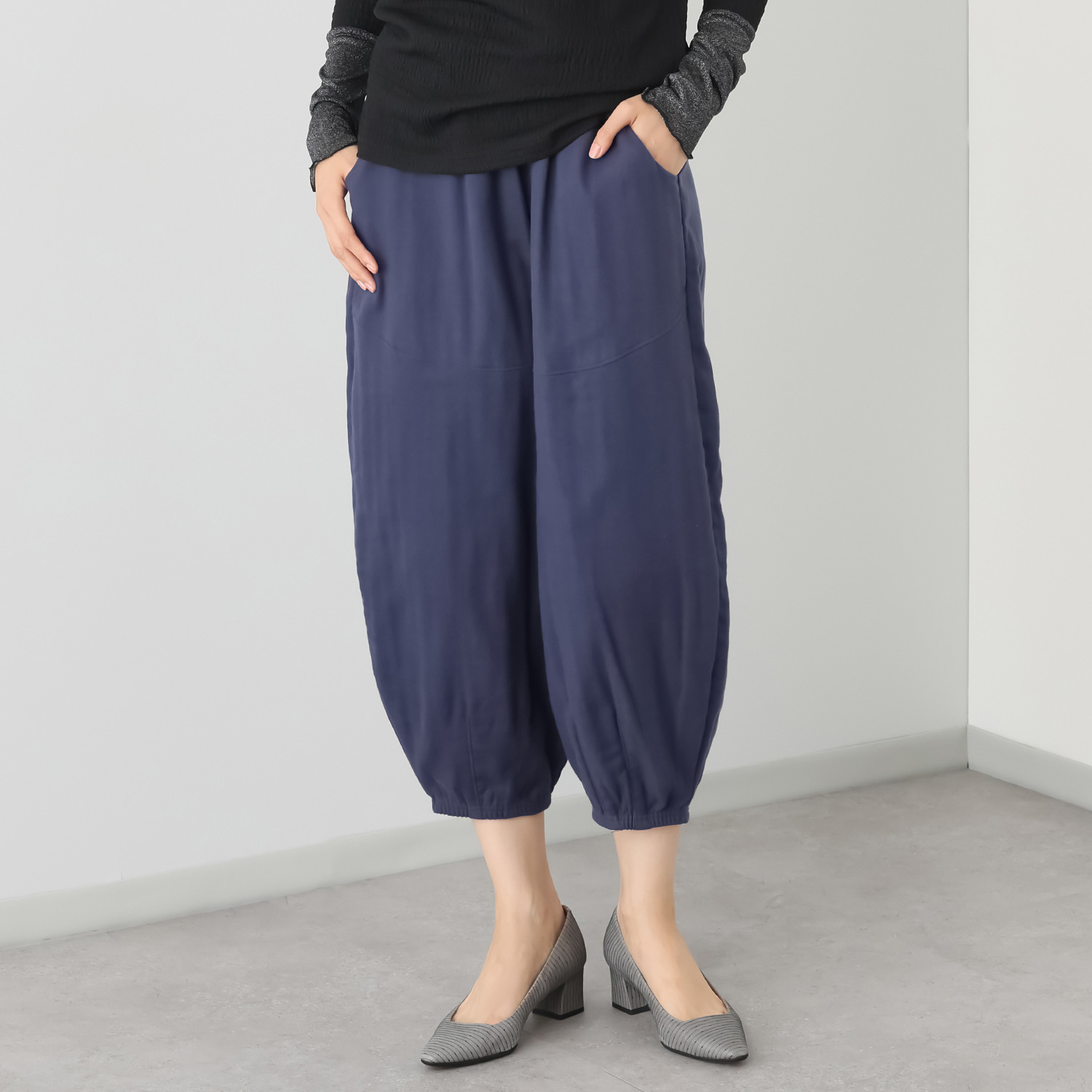 イージーライフ ＵＶカット トリプルガーゼ サルエル風パンツ