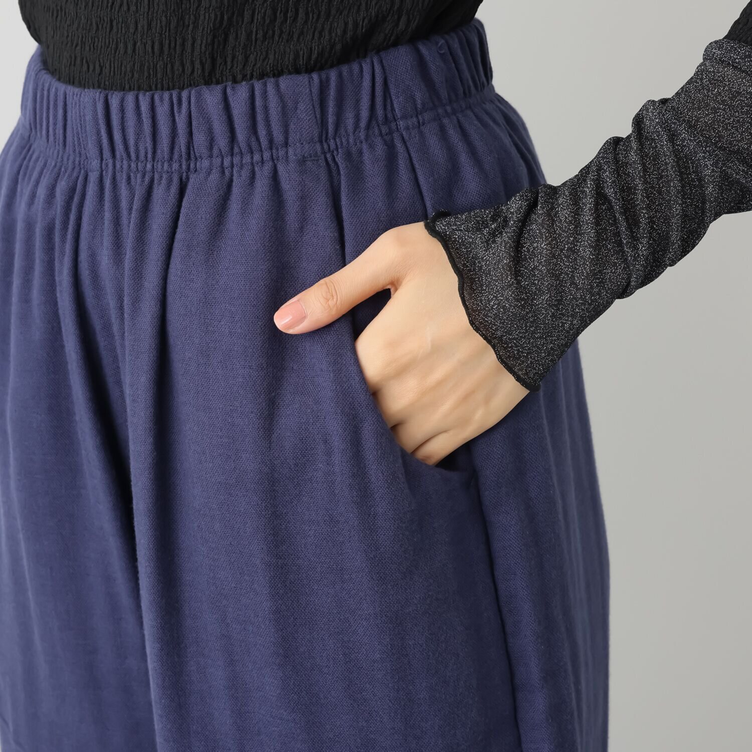 イージーライフ ＵＶカット トリプルガーゼ サルエル風パンツ