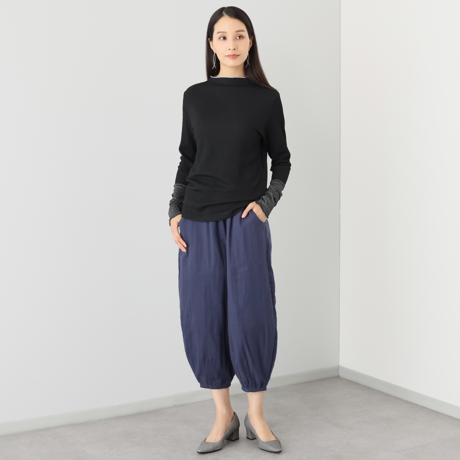 イージーライフ ＵＶカット トリプルガーゼ サルエル風パンツ