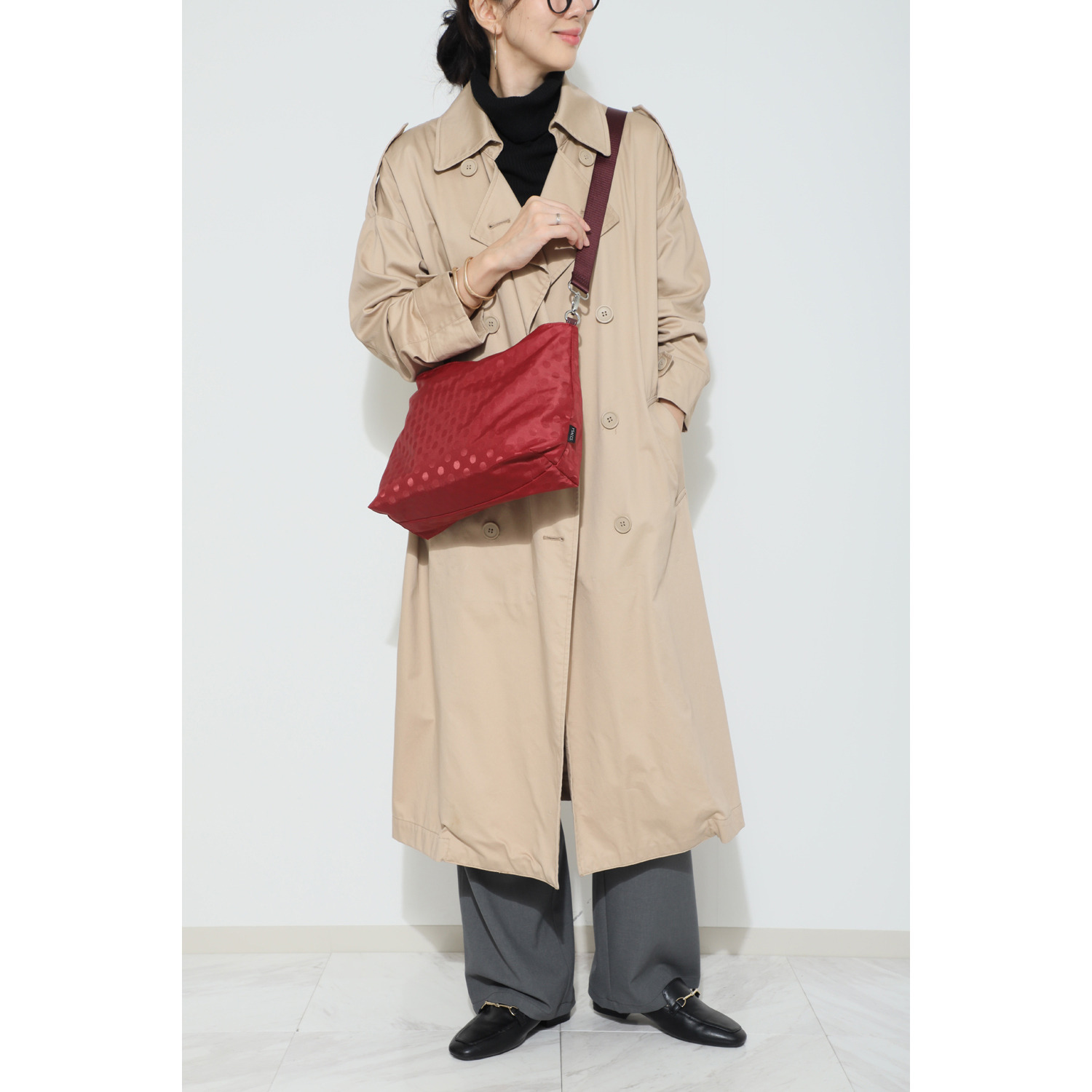 イザック はっ水　軽量 ドットジャガード ２ウェイトートバッグ＆ ショルダーバッグセット