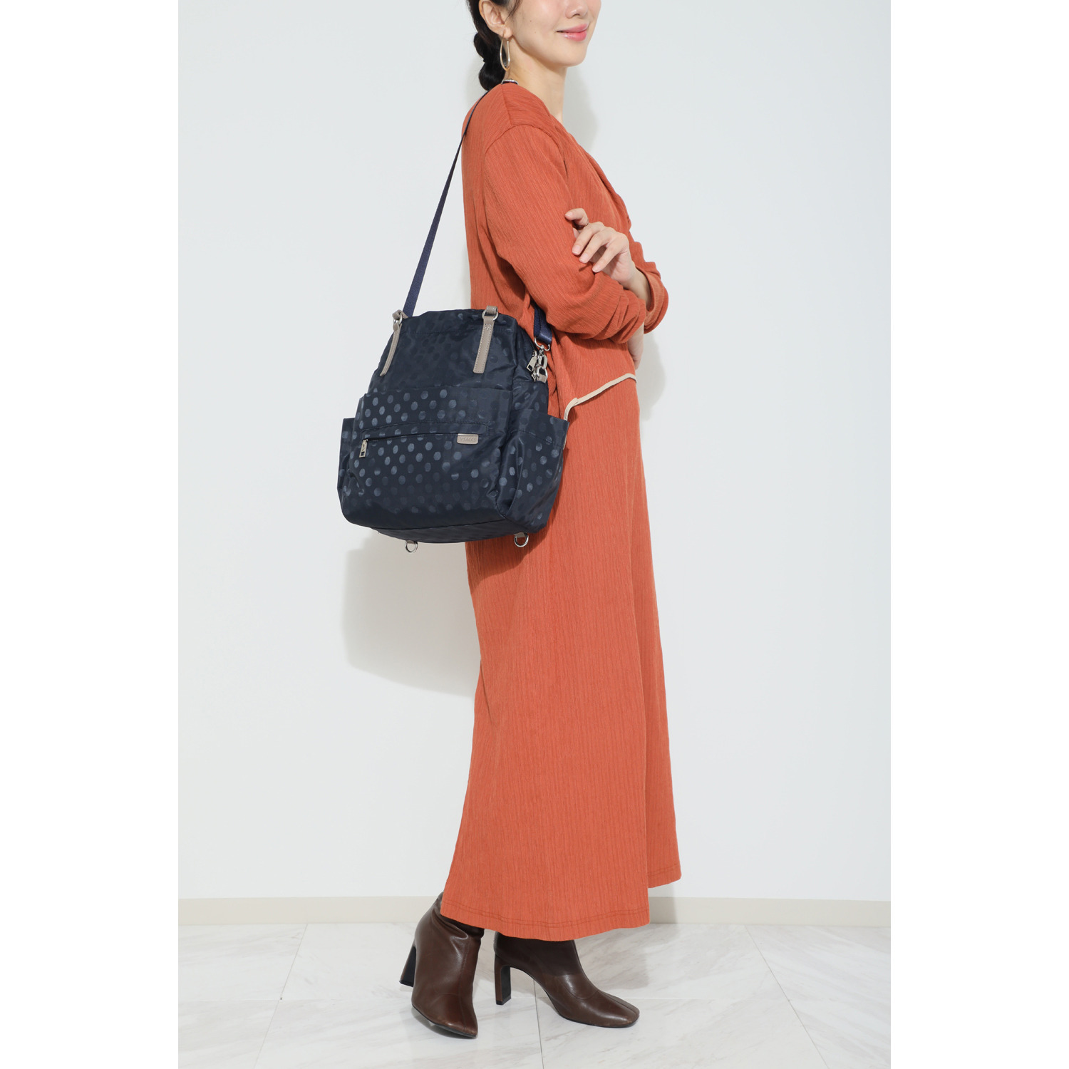 イザック はっ水　軽量 ドットジャガード ３ウェイリュック＆ サコッシュセット