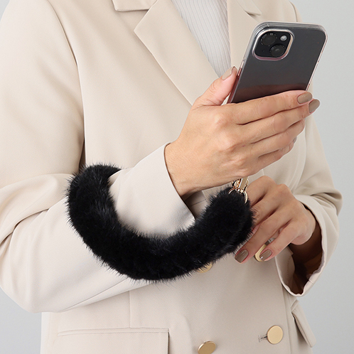 メルレット ミンクファー 編み込み マルチストラップ