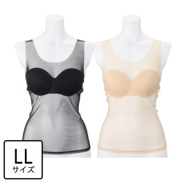 福助 着るだけでレタッチ効果！ スキントーンインナー カップ付タンクトップ ２枚セット ＜ＬＬ＞