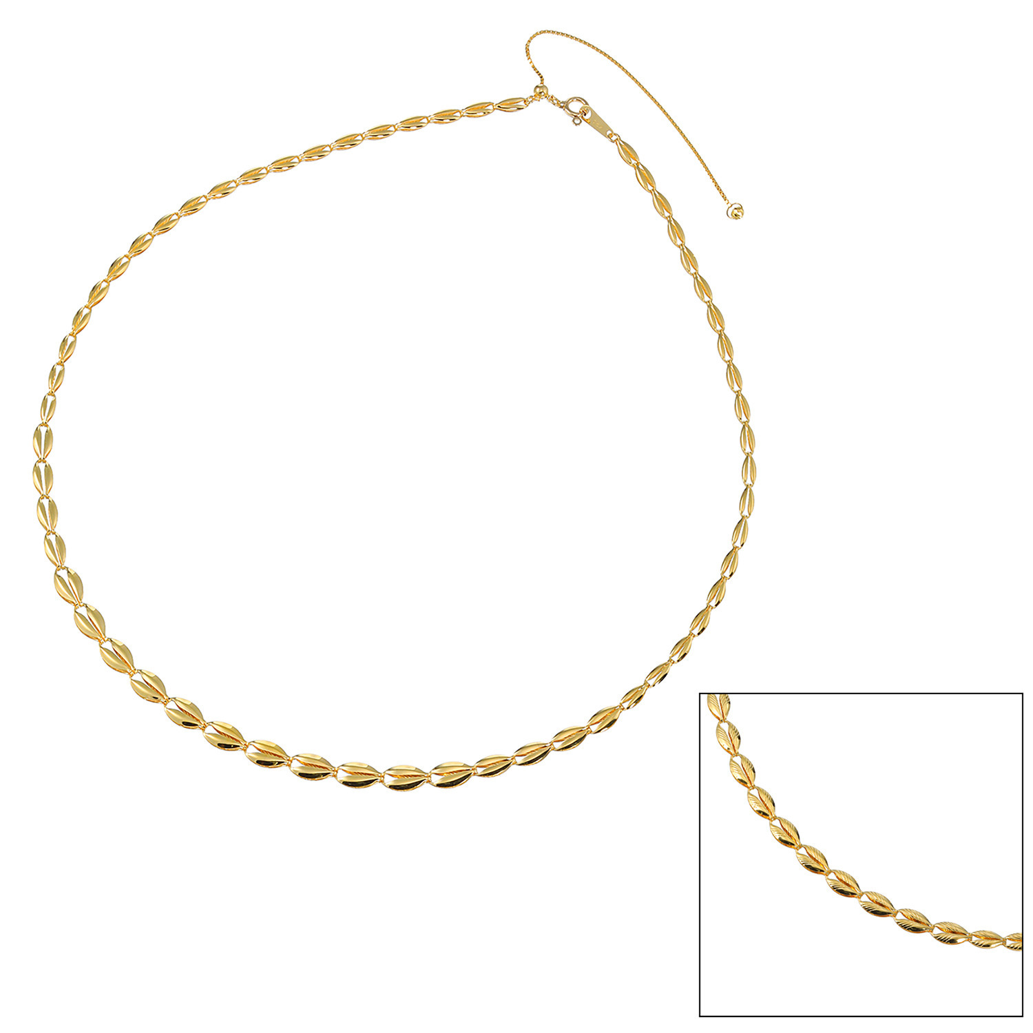 ラ・ピュア　バイ チェーンクリエイト 純金　６．３ｇＵＰ リバーシブル グラデーションデザイン リーフネックレス