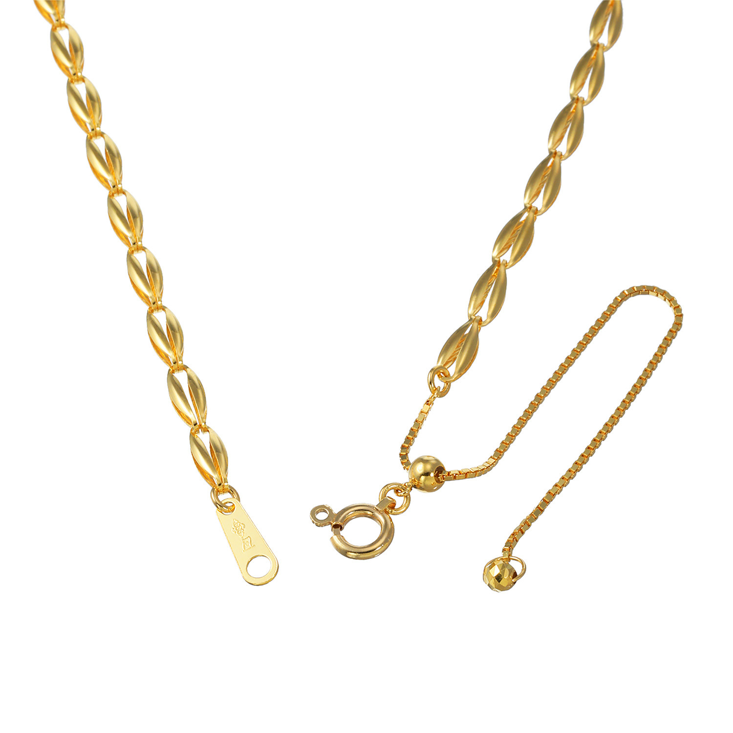 ラ・ピュア　バイ チェーンクリエイト 純金　６．３ｇＵＰ リバーシブル グラデーションデザイン リーフネックレス