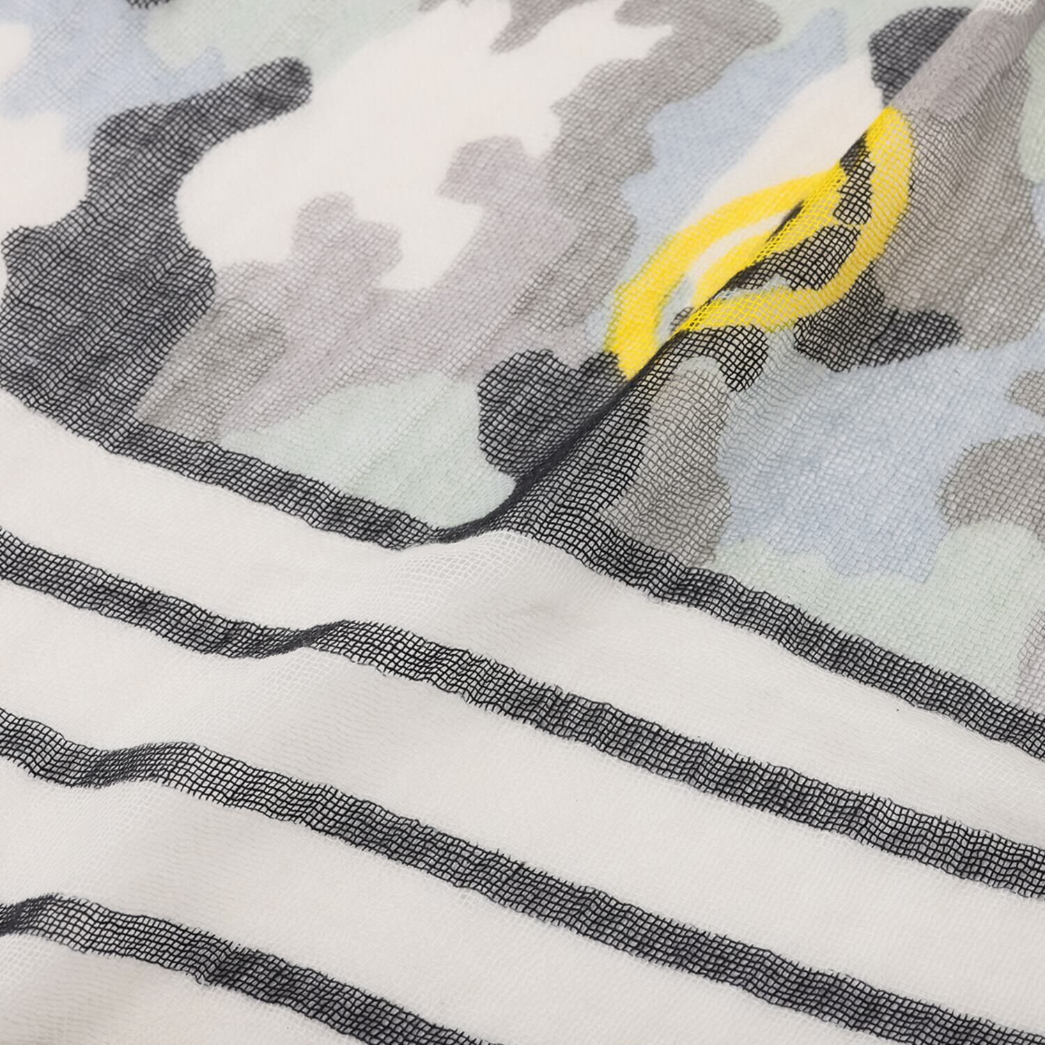 ウノ・ウノ・ドゥーエ 使い方いろいろ！ カモフラージュ× ボーダー 大判ふんわりストール