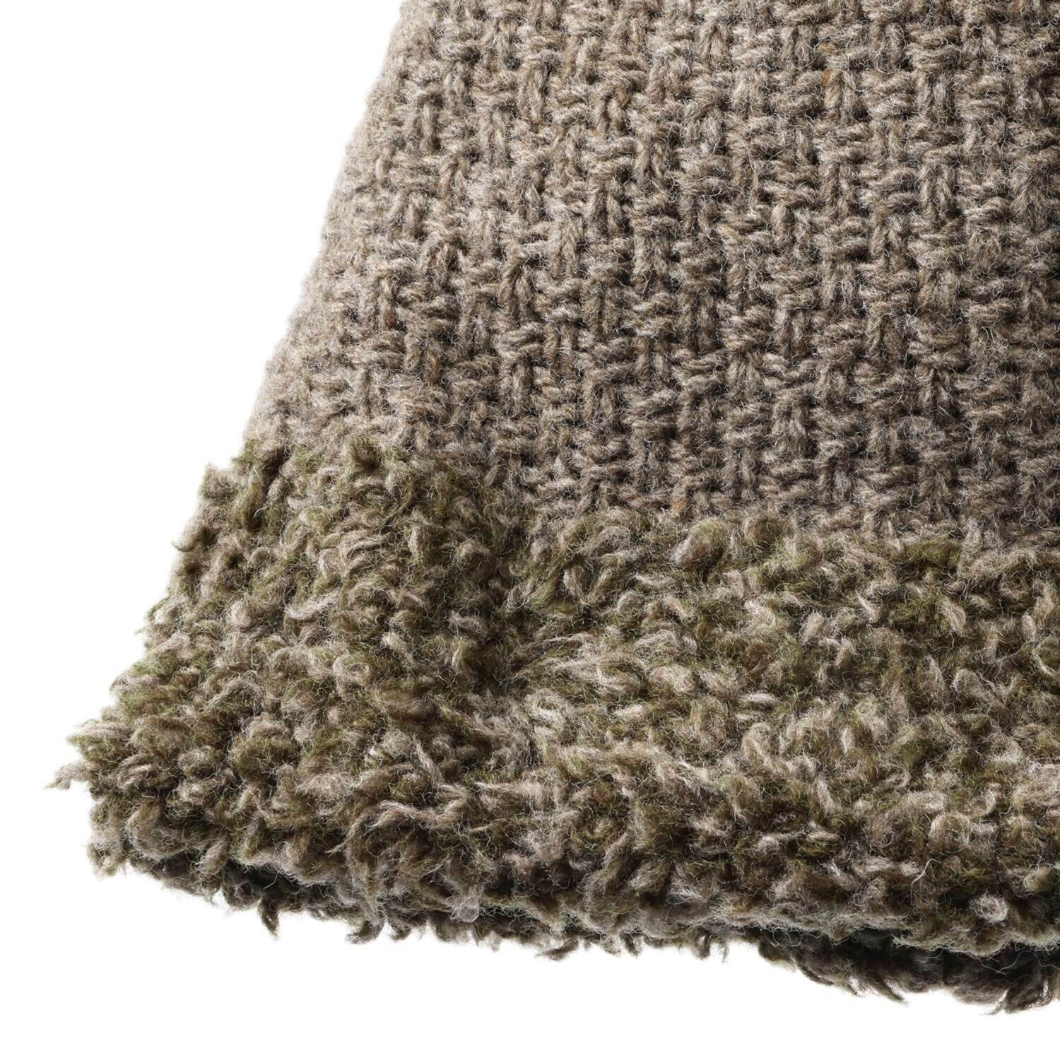 ベル・モード リバーシブルで ４通り楽しめる！ 日本製 タスマニアラムウール混 ニットワッチ