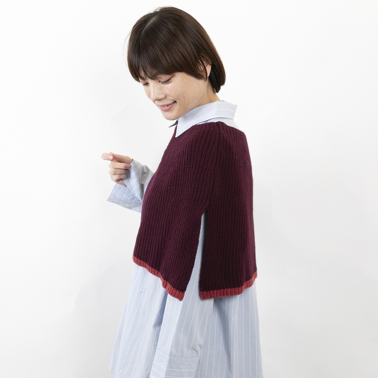 ベル・モード 日本製 タスマニア ラムウール１００％ ポンチョ