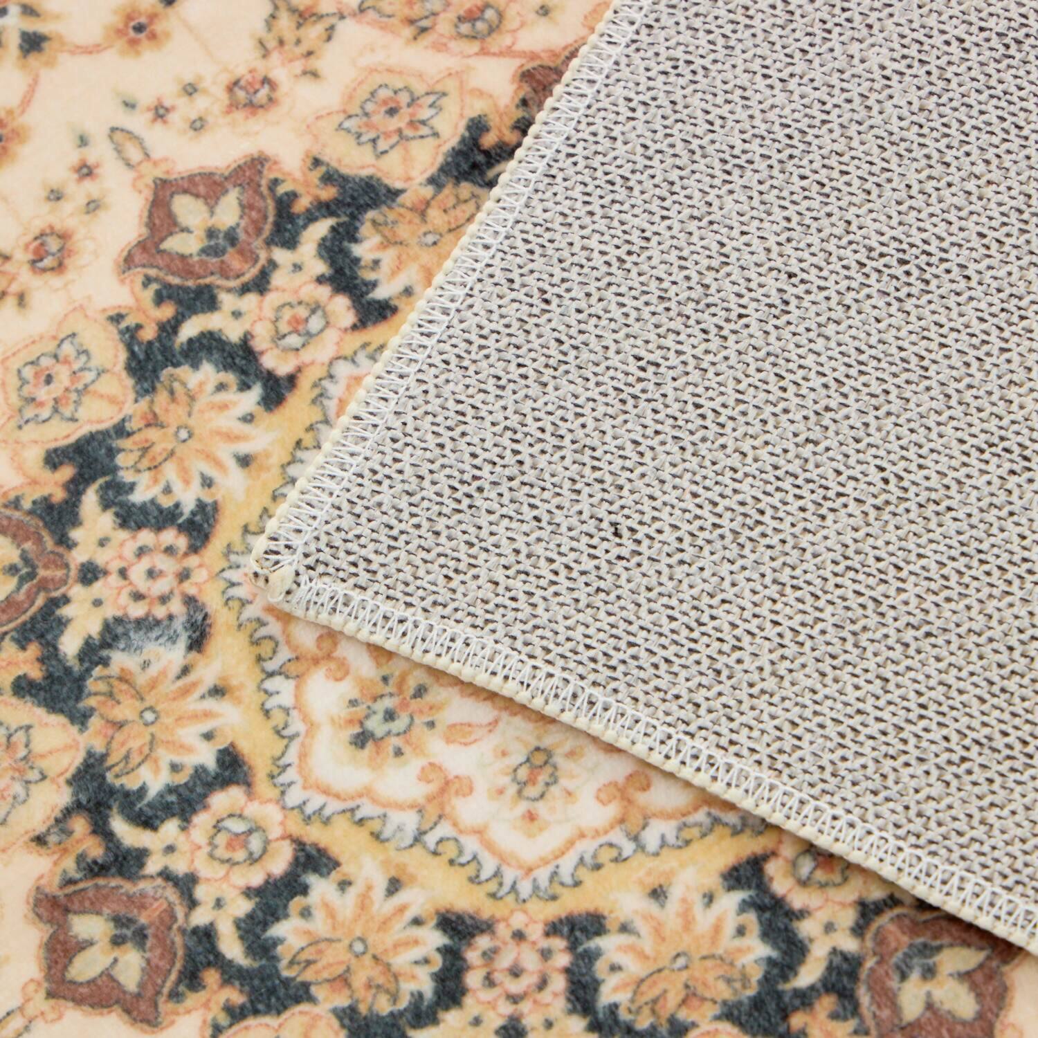 格調高い ペルシャンデザイン 手触りなめらか プルメイジュマット ＜６０×９０ｃｍ＞