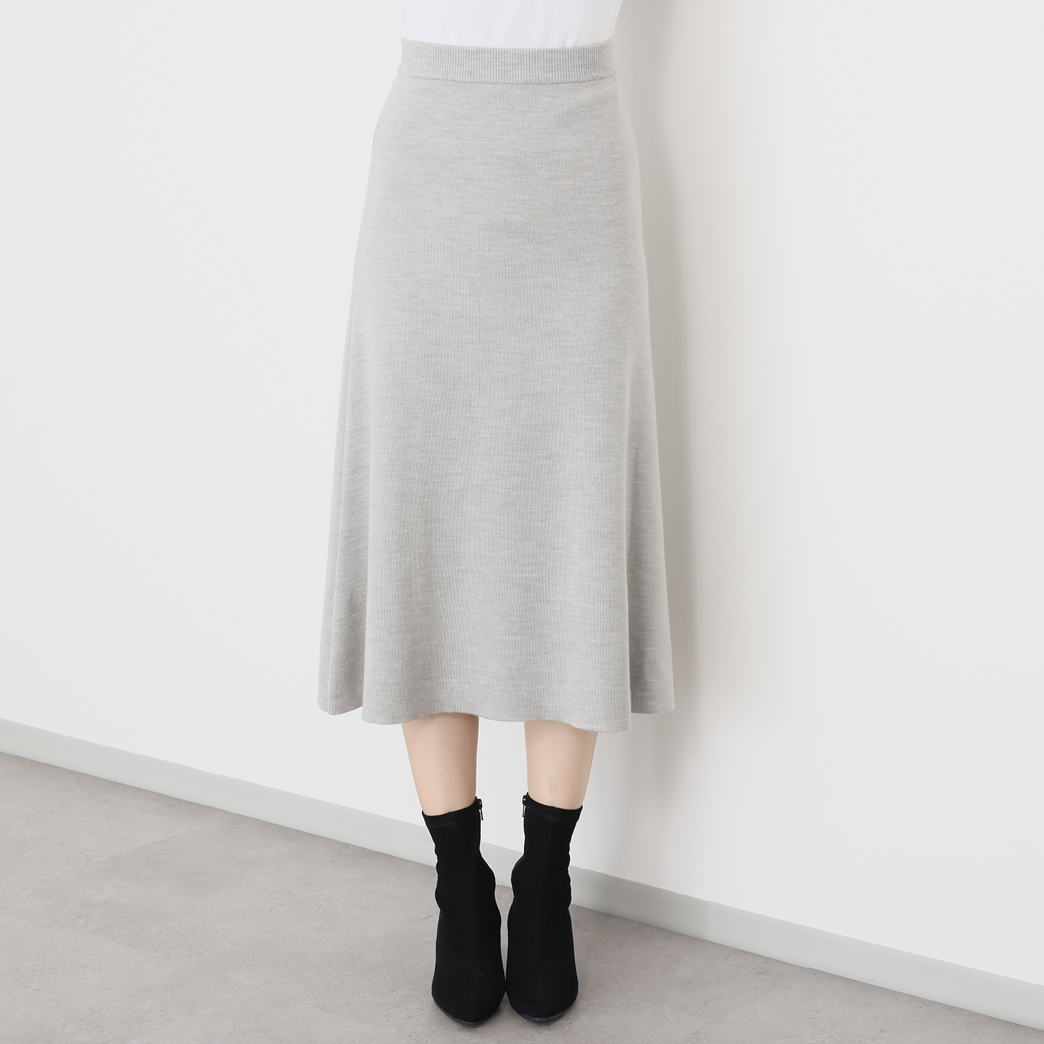 タルマス　ブランチ ウールシルク ダブルジャガード スエットスカート