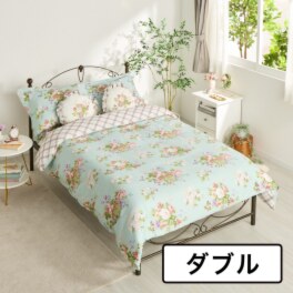 ローラアシュレイ ローズモア コットン１００％サテン 掛けふとんカバー ＜ダブル＞
