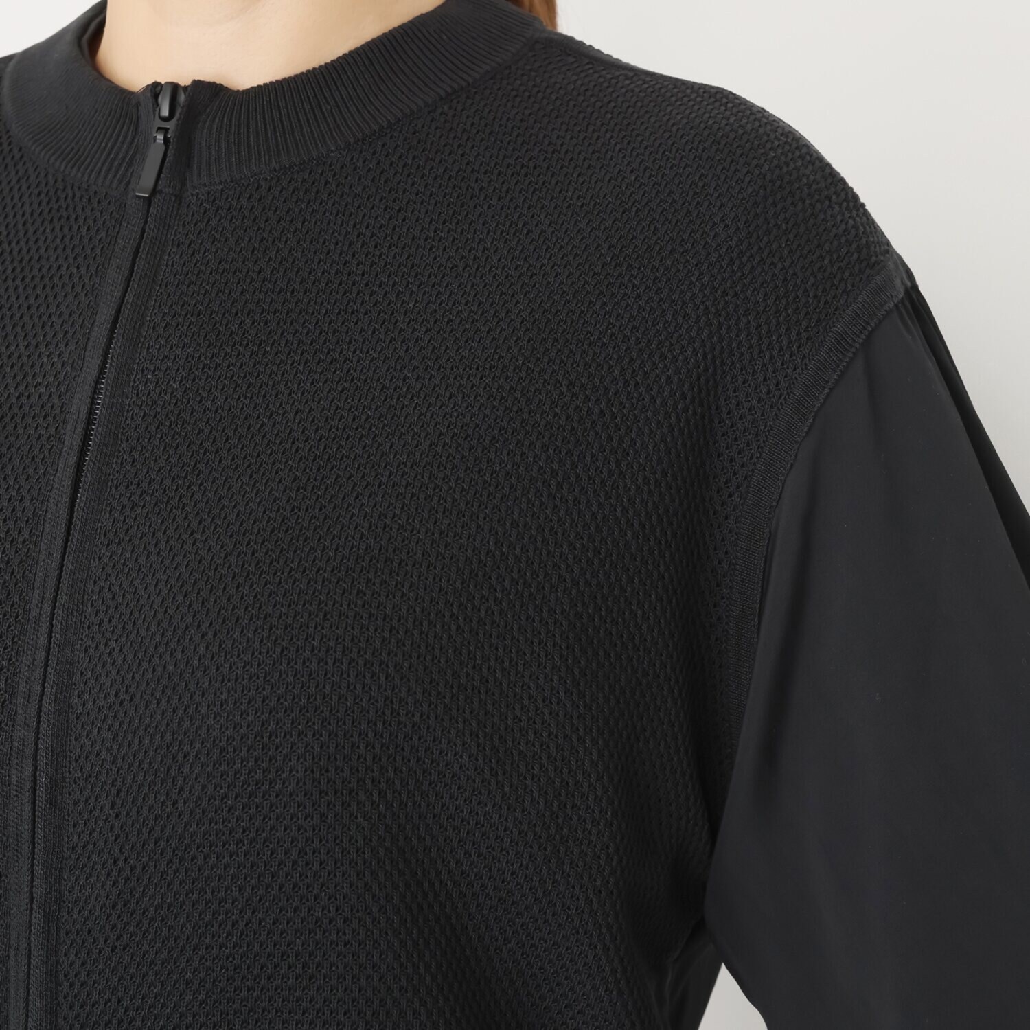 ゼラールスポーツ さっと羽織れておしゃれ！ リネン混タック編 布帛コンビブルゾン