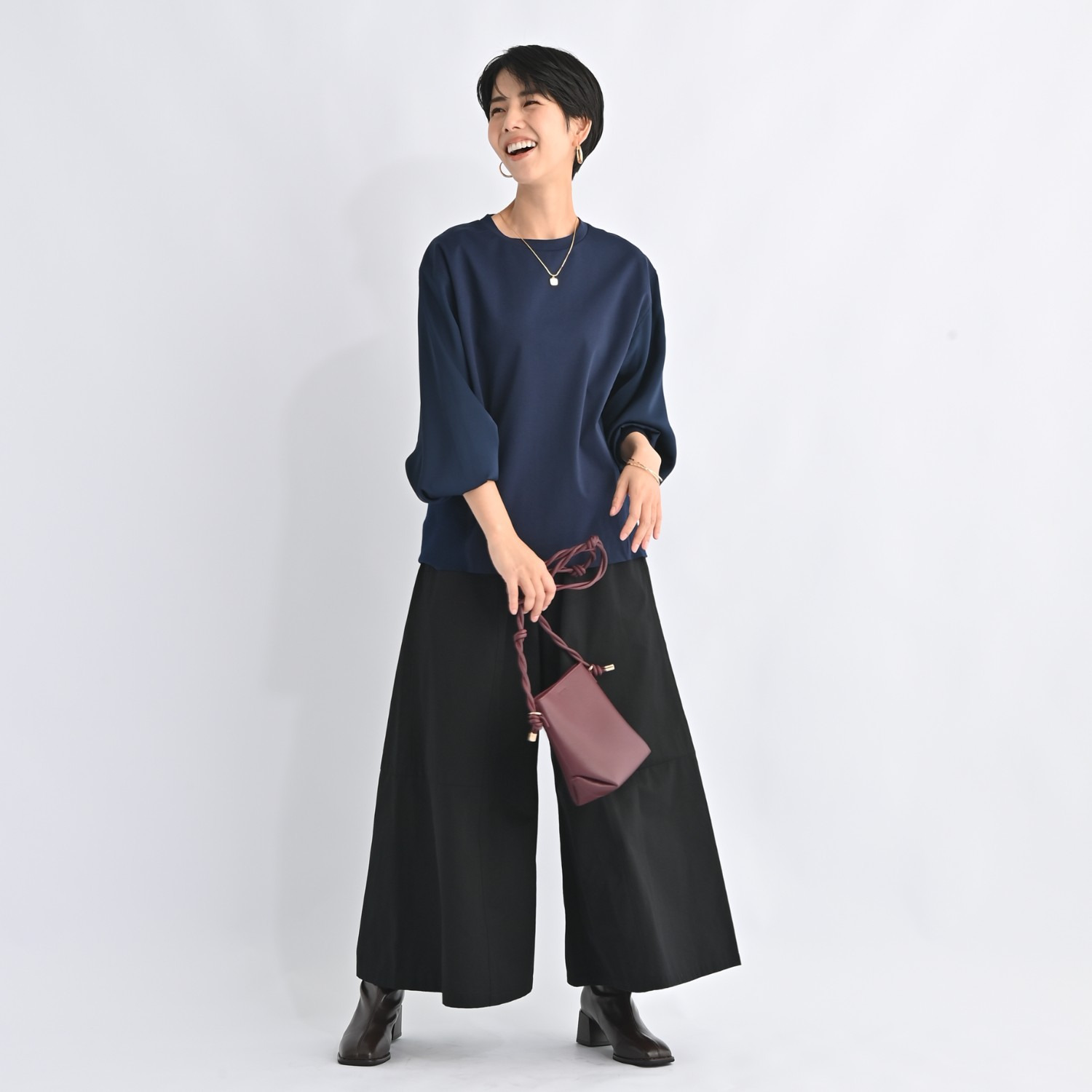 ゼラールスポーツ コットンツイル パネル切替 スカート風パンツ