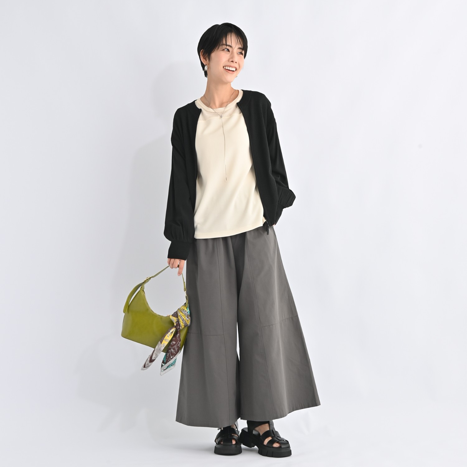 ゼラールスポーツ コットンツイル パネル切替 スカート風パンツ