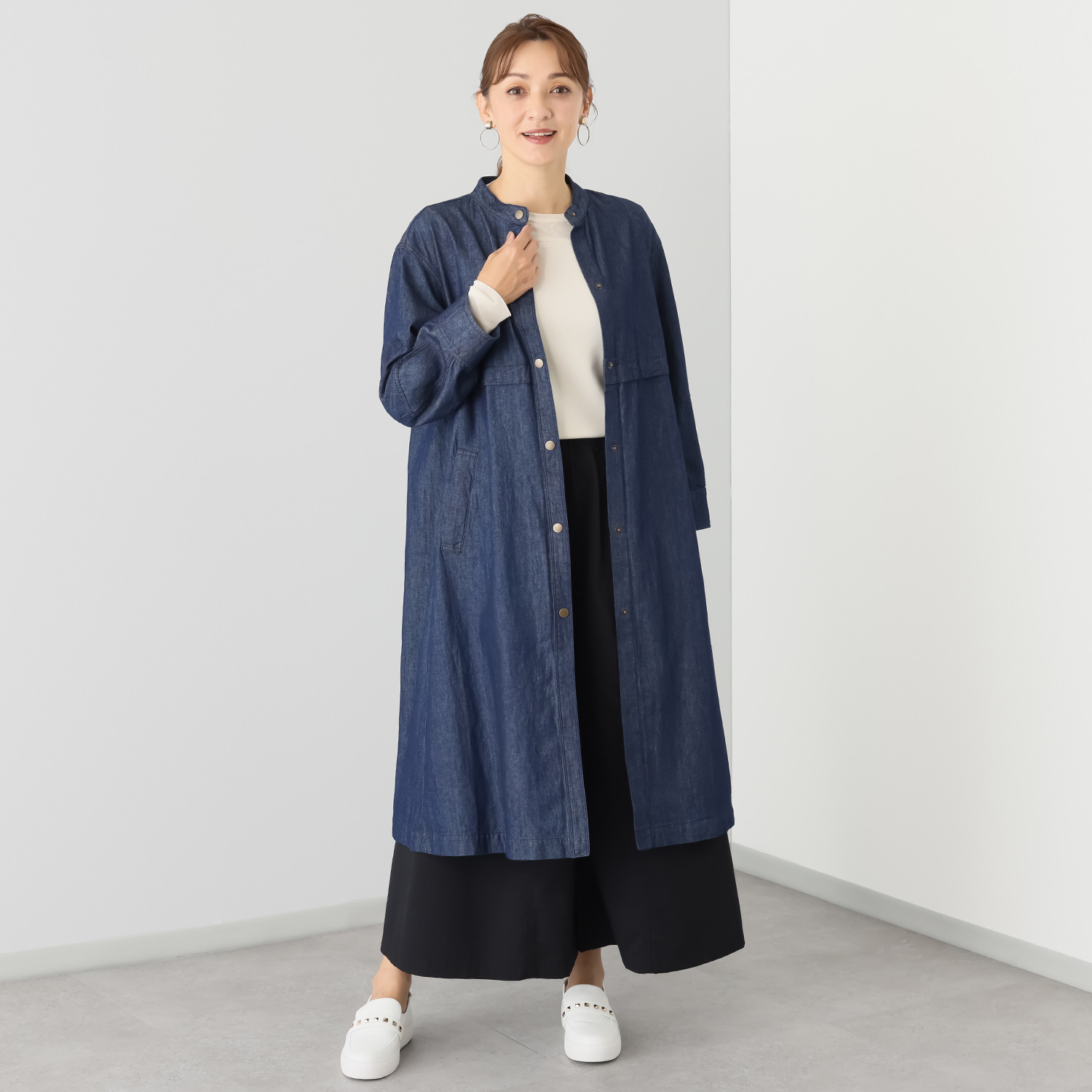 ゼラールスポーツ しなやかデニム使用！ ヨークデザイン スタンドネックコート