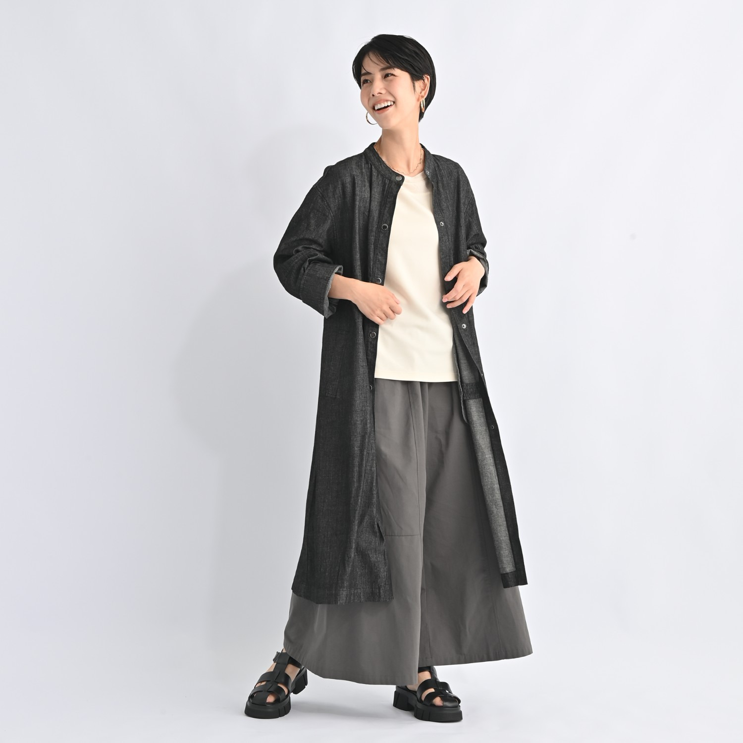 ゼラールスポーツ しなやかデニム使用！ ヨークデザイン スタンドネックコート