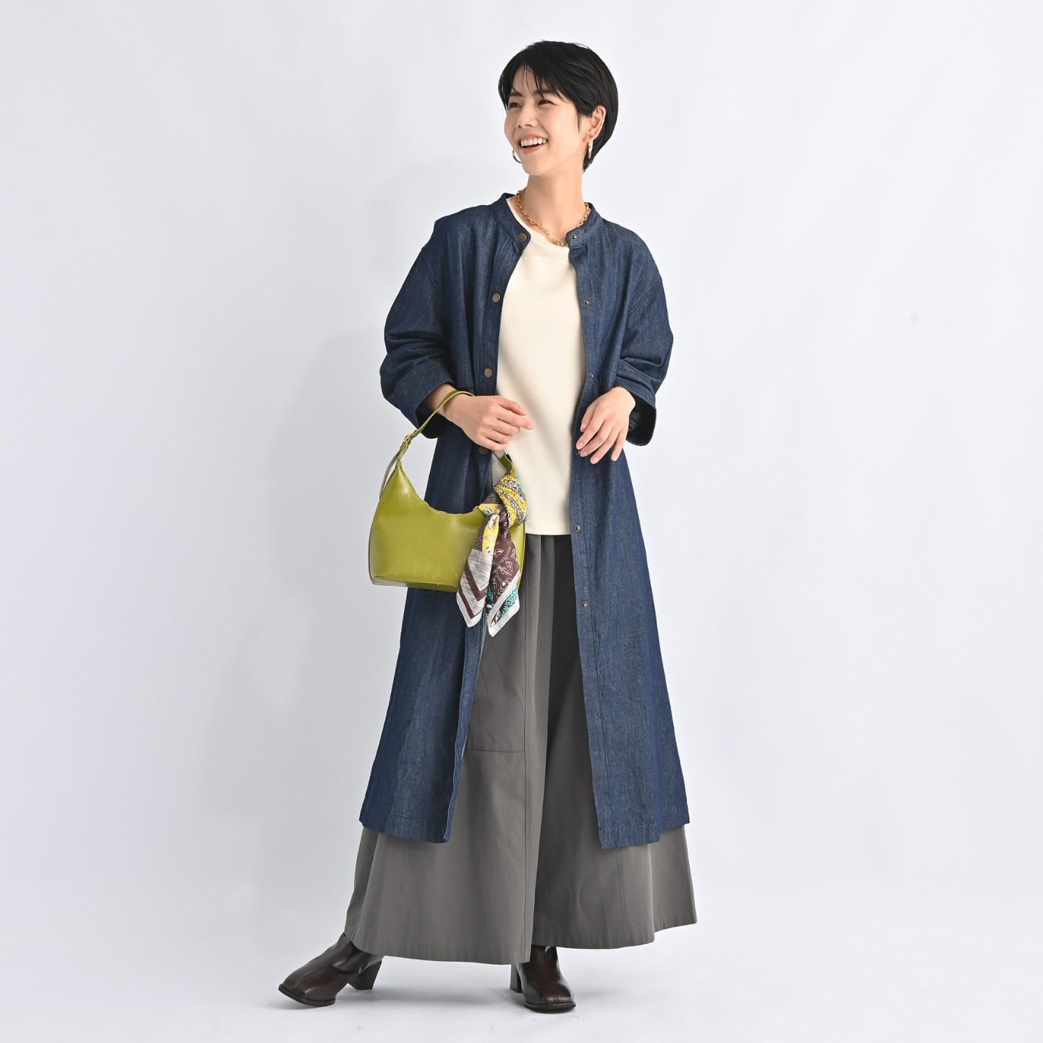 ゼラールスポーツ しなやかデニム使用！ ヨークデザイン スタンドネックコート