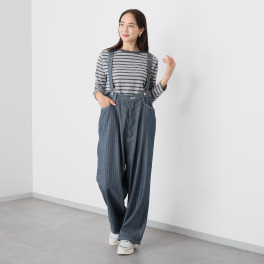 紺屋イチガントウキョウ サスペンダー付 ヘリンボーンデニム パンツ