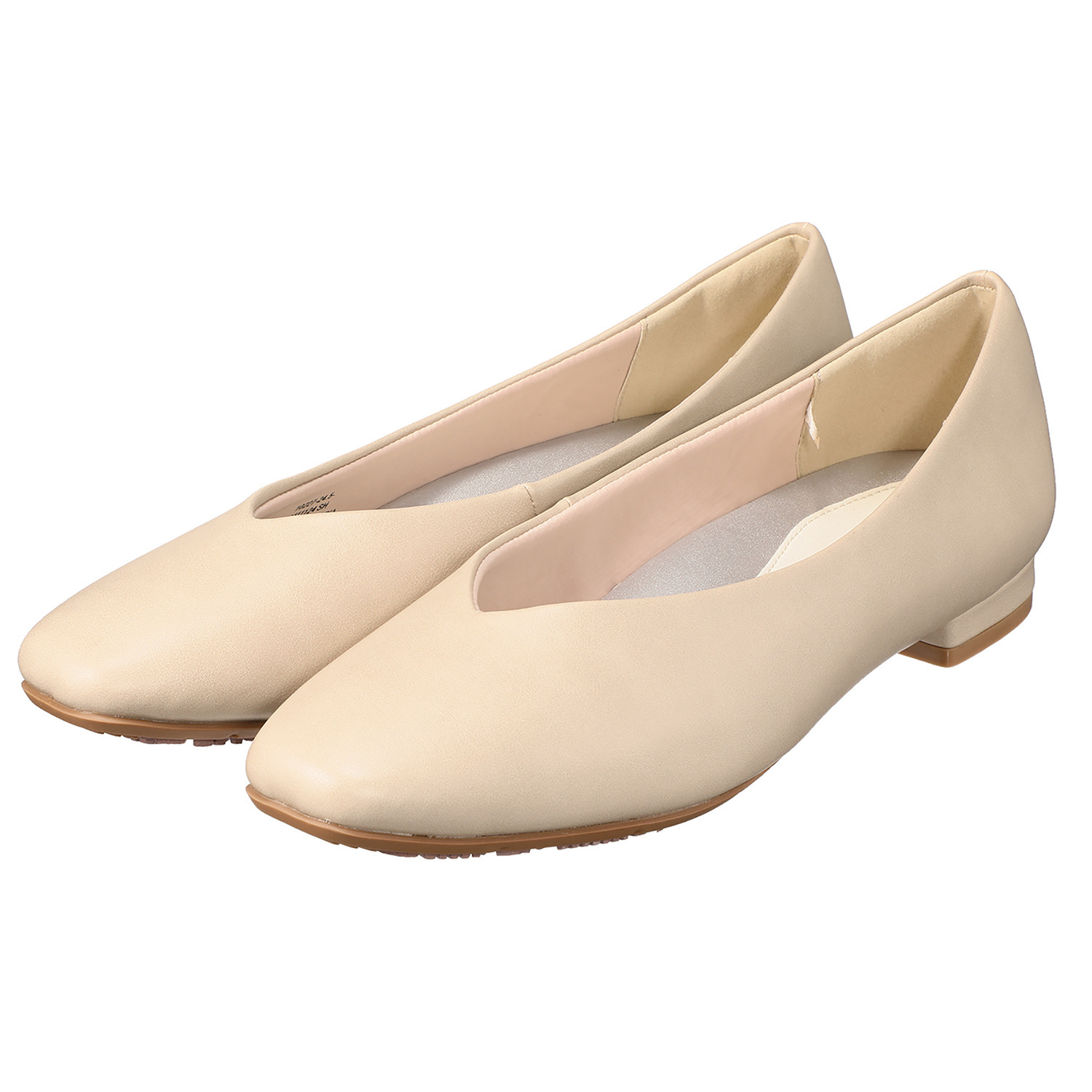 アキュアーズ ゆとり設計で柔らか＆快適 母趾に優しい Ｖカットフラットパンプス