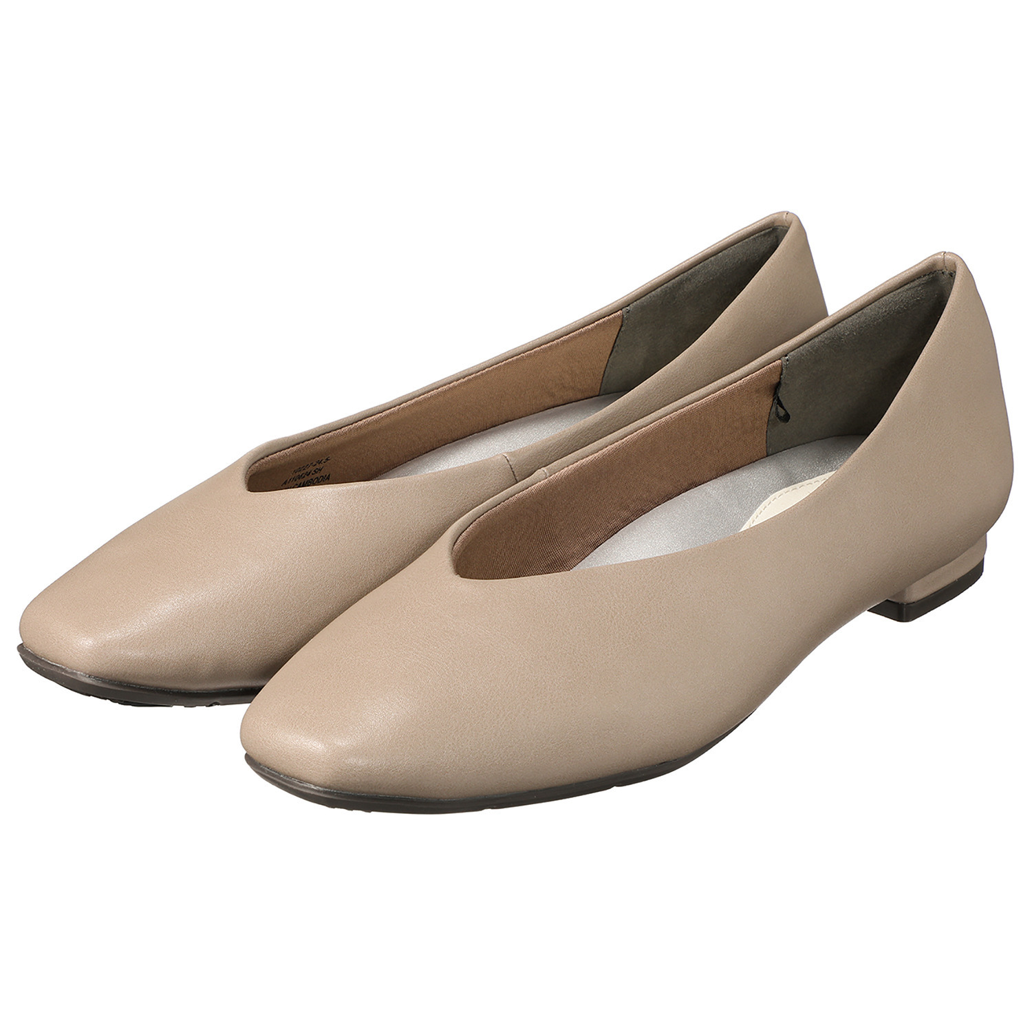 アキュアーズ ゆとり設計で柔らか＆快適 母趾に優しい Ｖカットフラットパンプス