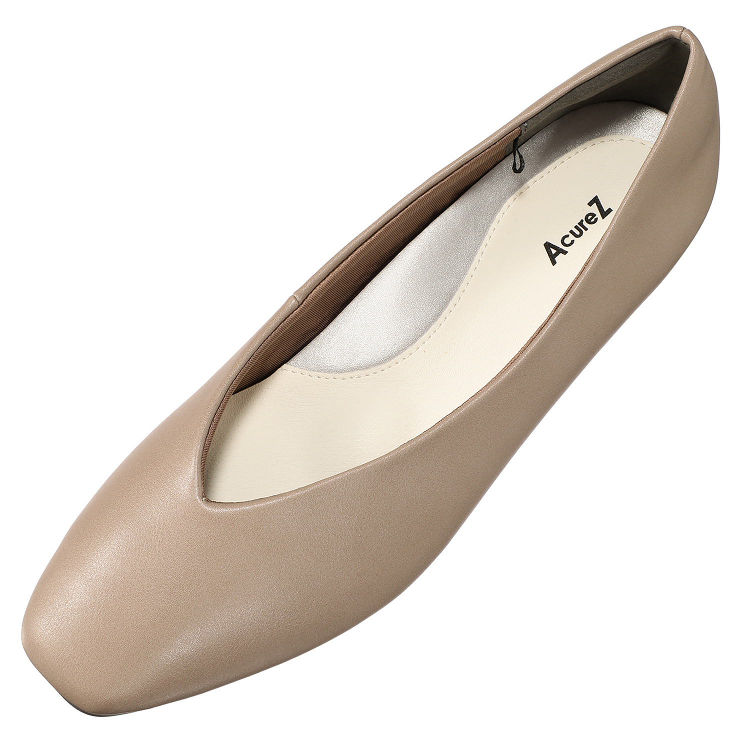 アキュアーズ ゆとり設計で柔らか＆快適 母趾に優しい Ｖカットフラットパンプス