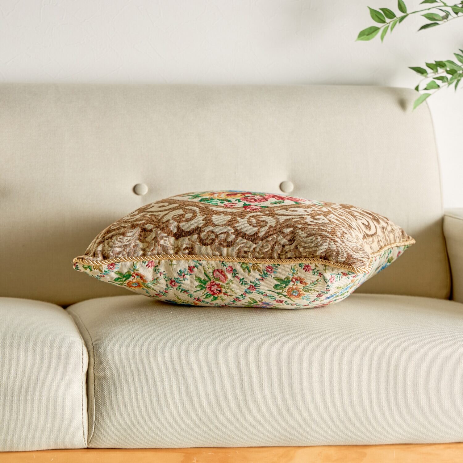 リバーシブル ゴブラン織クッション ２色組