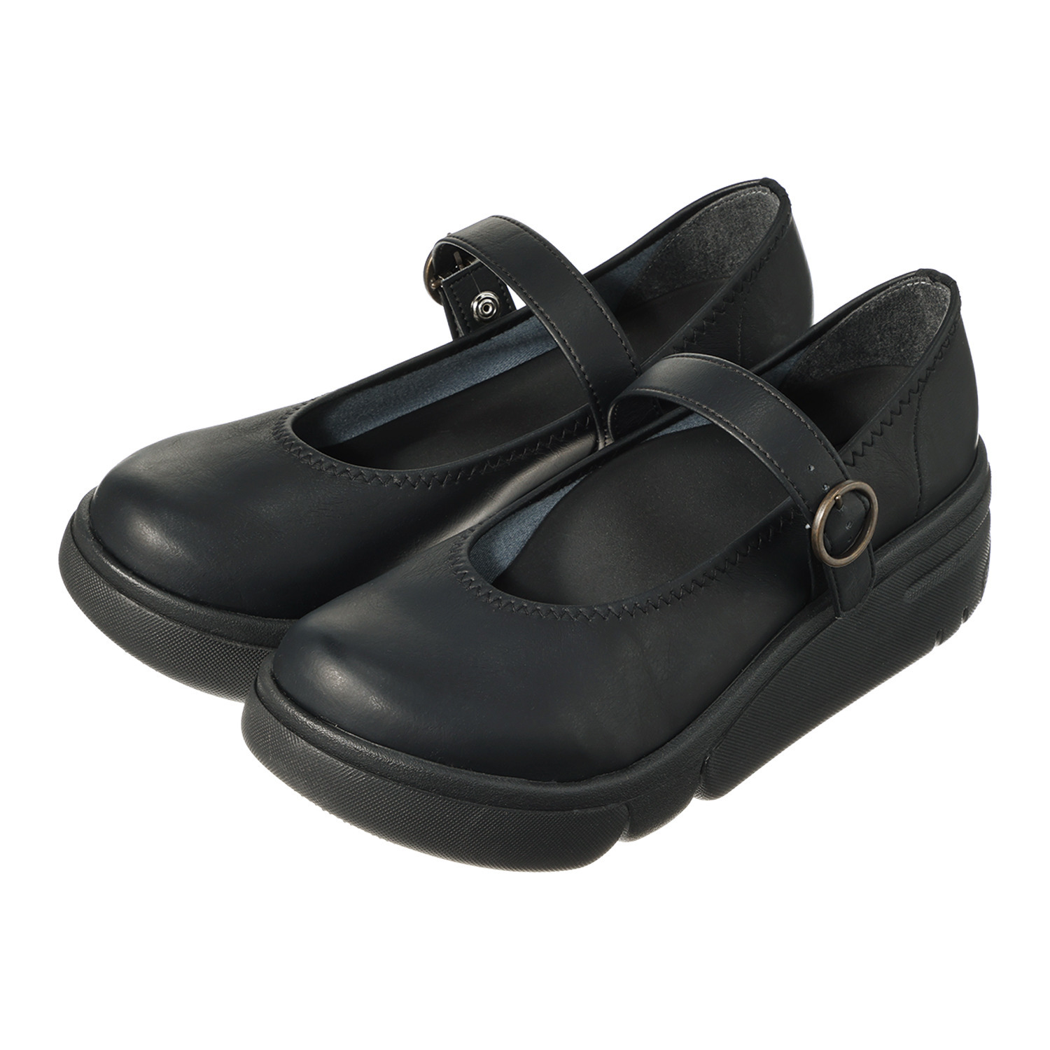 リゲッタ 日本製 アーチサポート ルーペインソール 厚底軽量 ストラップパンプス